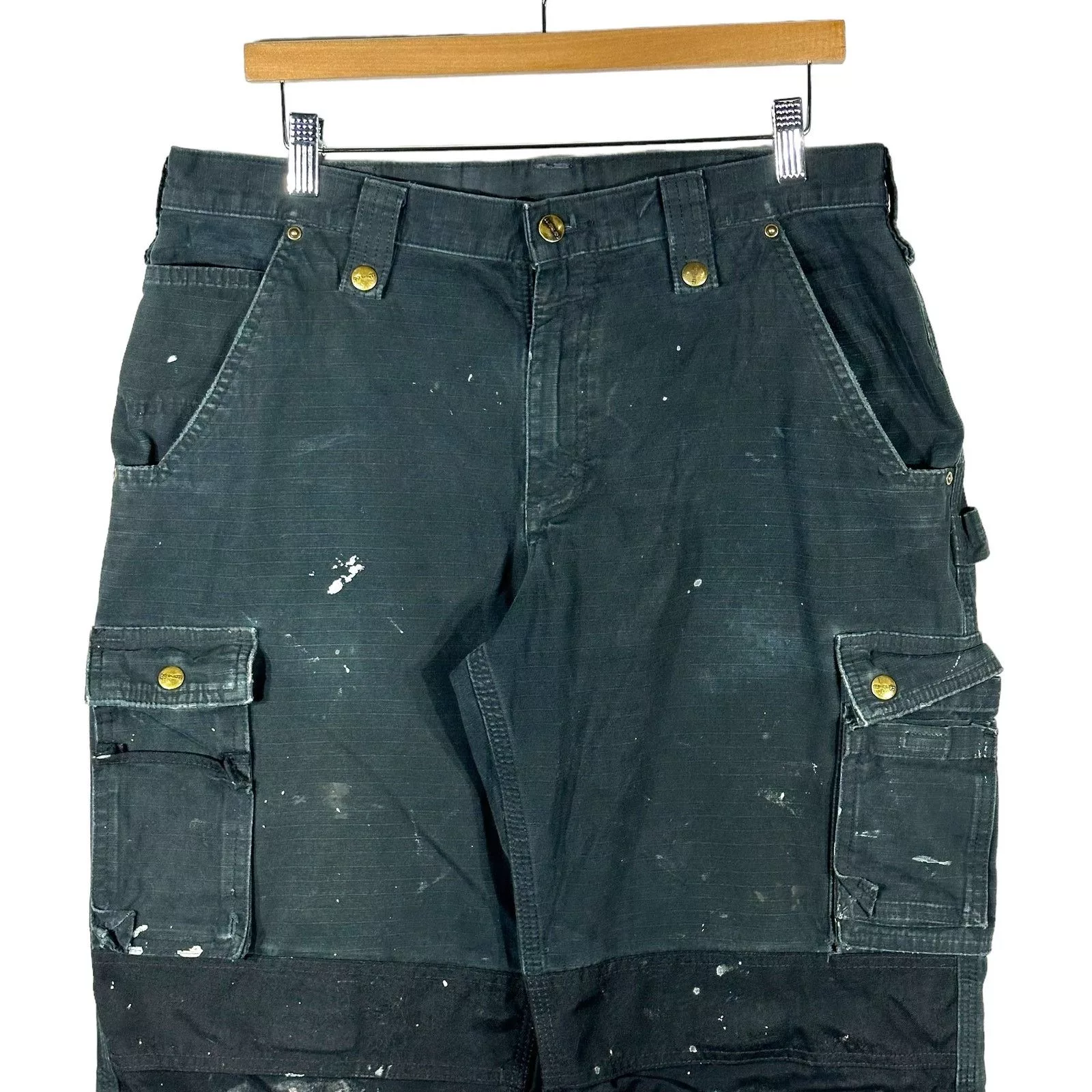 Carhartt Casual Pants Vintage Carhartt Distressed Cargo Carpenter Pants Black