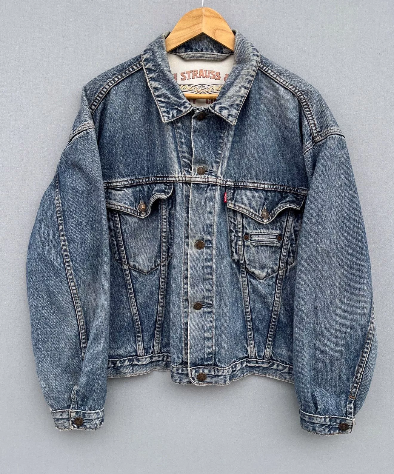 Levi's Denim Jackets Levi's × Levi's Vintage Clothing 🔥Rare Vintage 90’s LEVIS DENIM Trucker Jacket XL Blue Streetwear