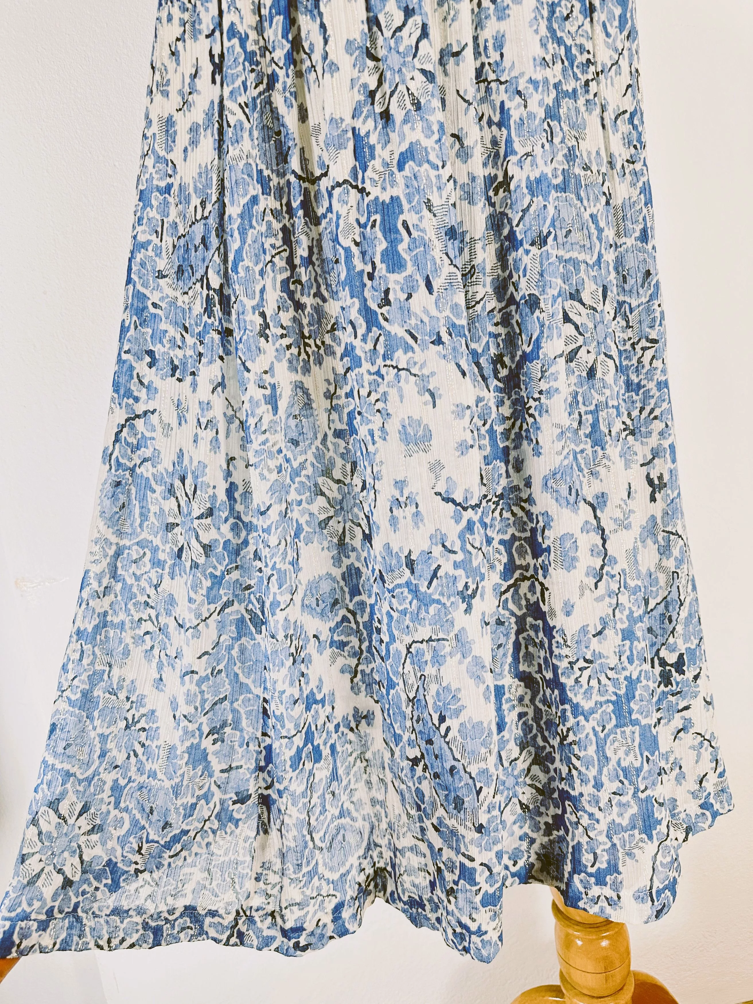 Sezane Midi Skirts Sezane Blue Midi Skirt