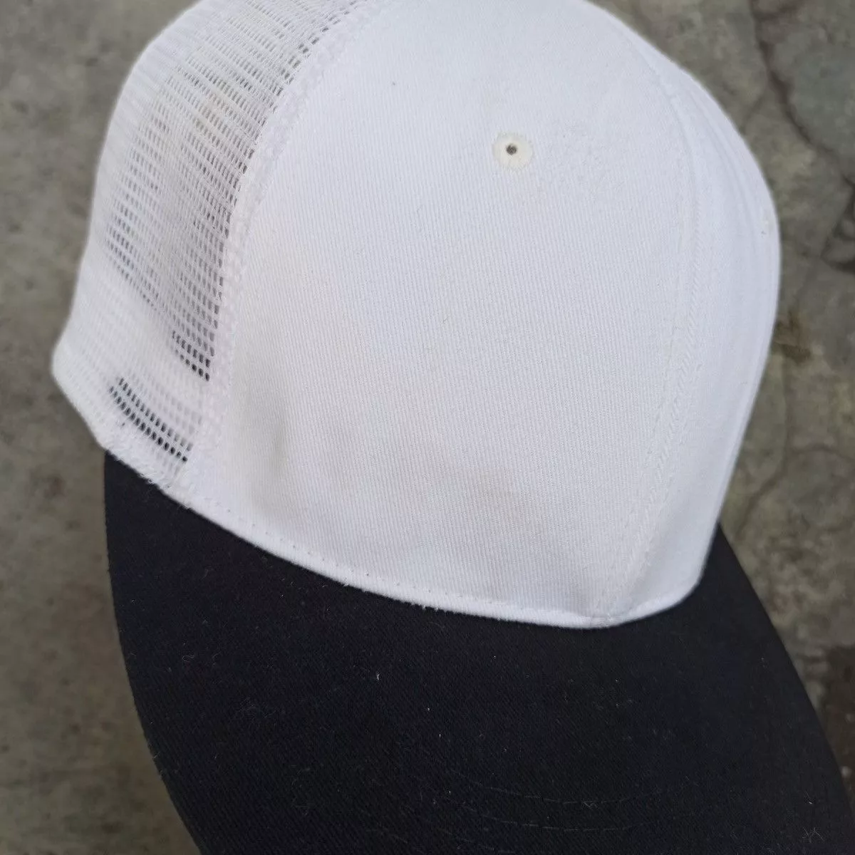 Unsound Rags Hats Unsound Rags SICK oversize trucker hat by mqum with gothic logo pin White Vintage