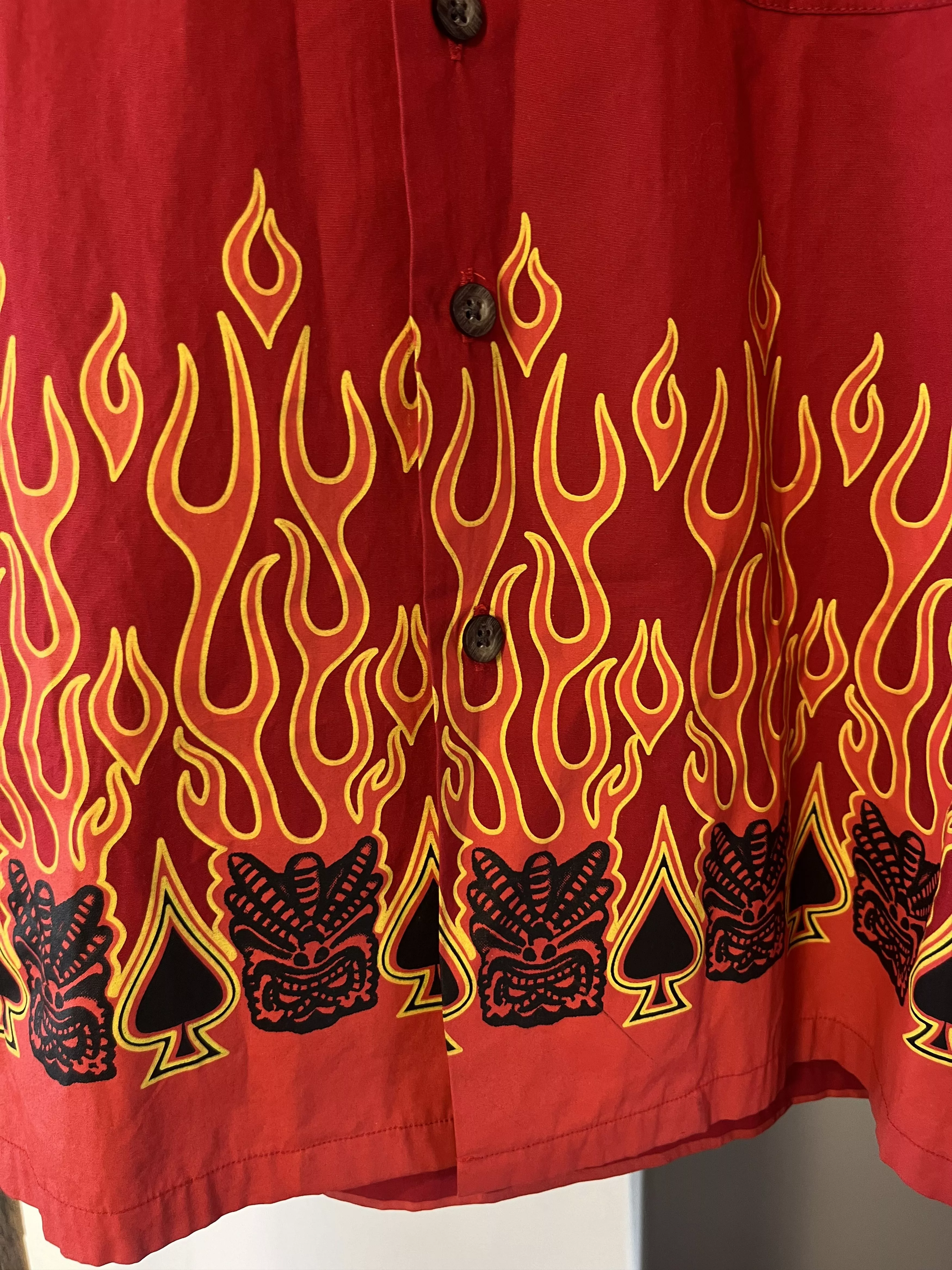 Mambo Shirts Button Ups Mambo × Vintage 90s Mambo Loud Fire ACE Skull Australian Surf Shirt Multi