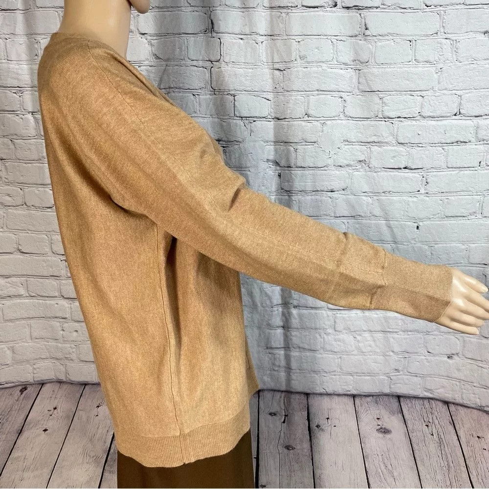 Chicos Sweaters Chicos New Chico's Caviar Bead V-Neck Pullover Tan Sweater Size 1 Brown