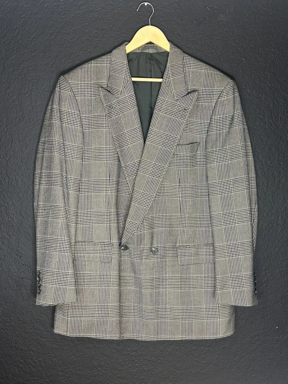 Burberry Blazers Burberry × Vintage Burberry Houndstooth Wool Jacket Green
