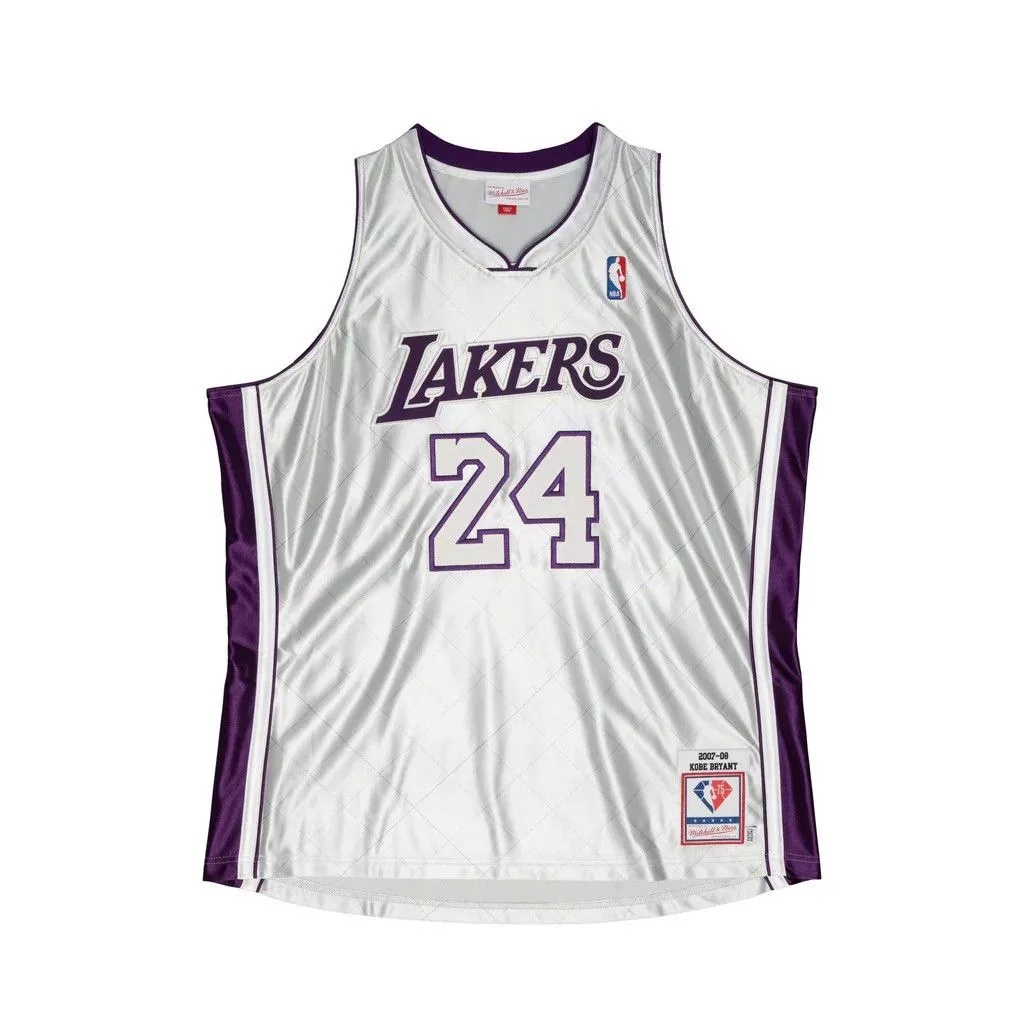 Mitchell & Ness Jerseys Mitchell & Ness × NBA Kobe Bryant 2007-2008 NBA 75th Anniversary Platinum Jersey Silver