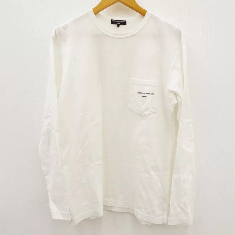 Comme des Garcons Homme Short Sleeve T Shirts Comme des Garcons Homme Short Sleeve Chest Logo Pocket Tshirt White