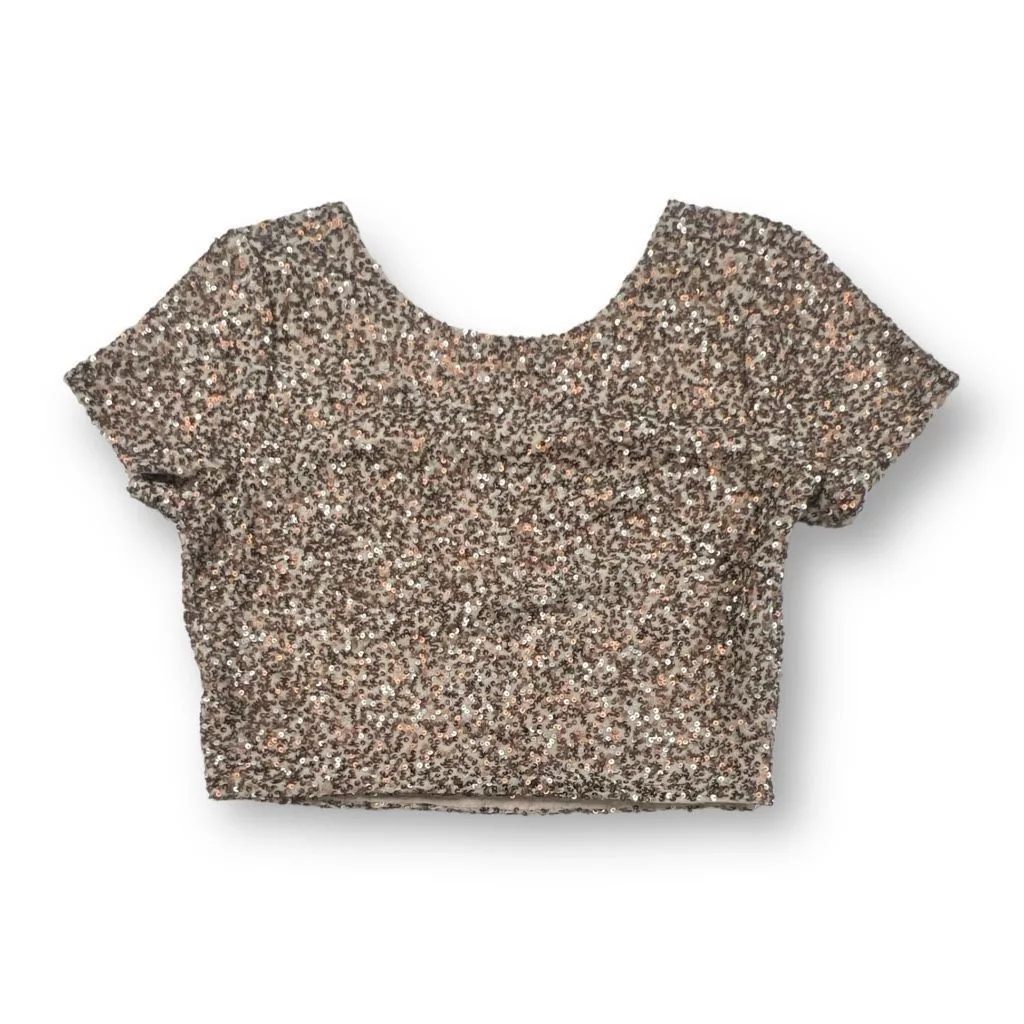 Billabong Blouses Billabong Sequin Cropped Top Size Small Brown