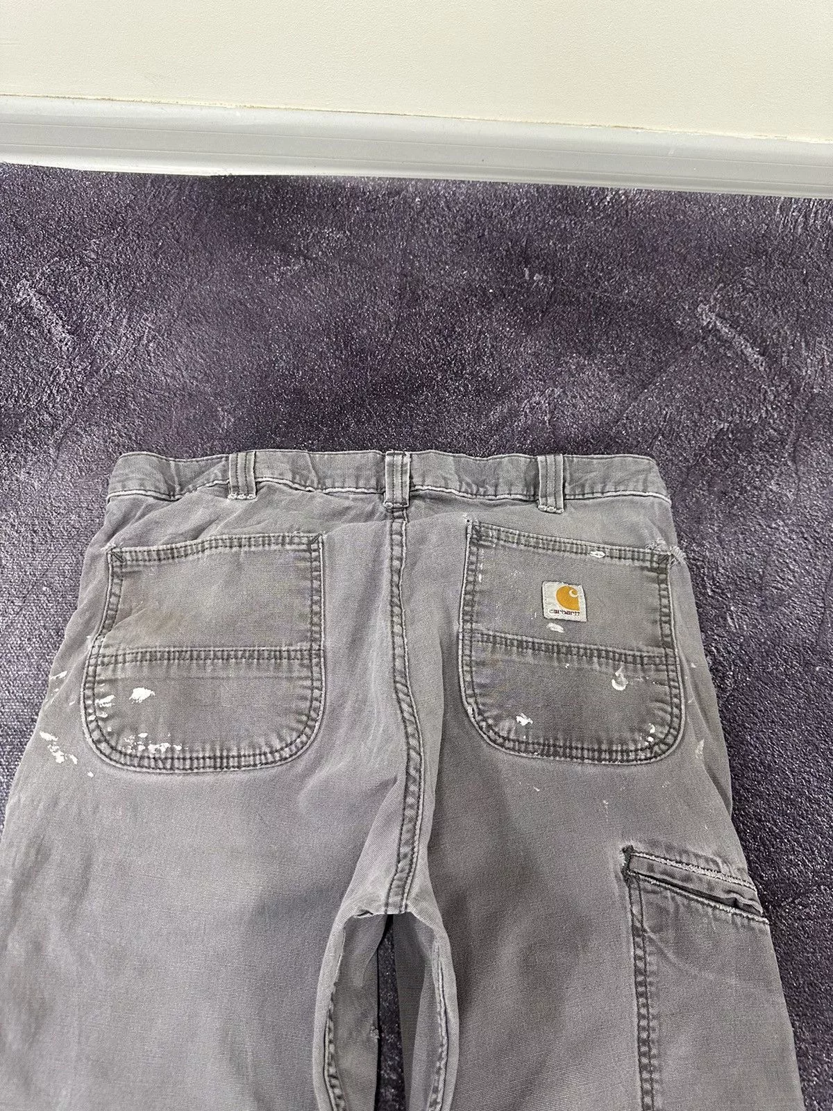 Carhartt Denim Vintage Carhartt Work Gray Painted Hype Baggy Pants Jeans Streetwear