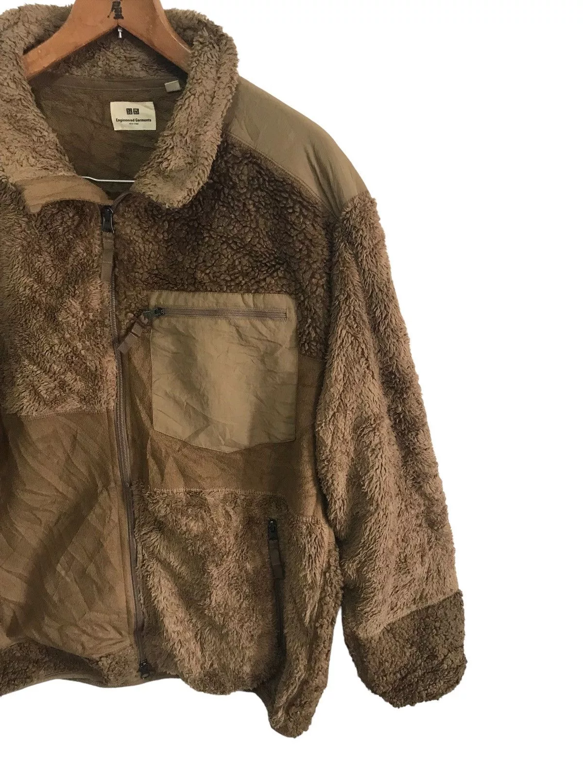 Engineered Garments Light Jackets Engineered Garments × Jil Sander × Uniqlo Engineered Garments Deep pile fleece sherpa jacket Green
