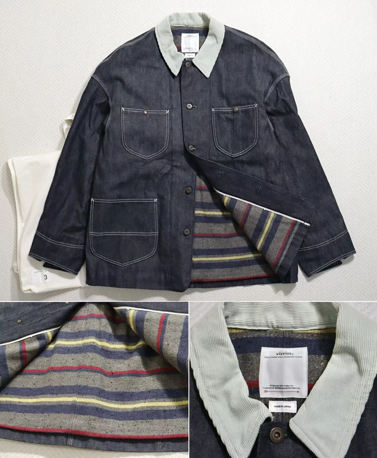 Visvim Light Jackets Visvim 22aw Jumbo Coverall Blue