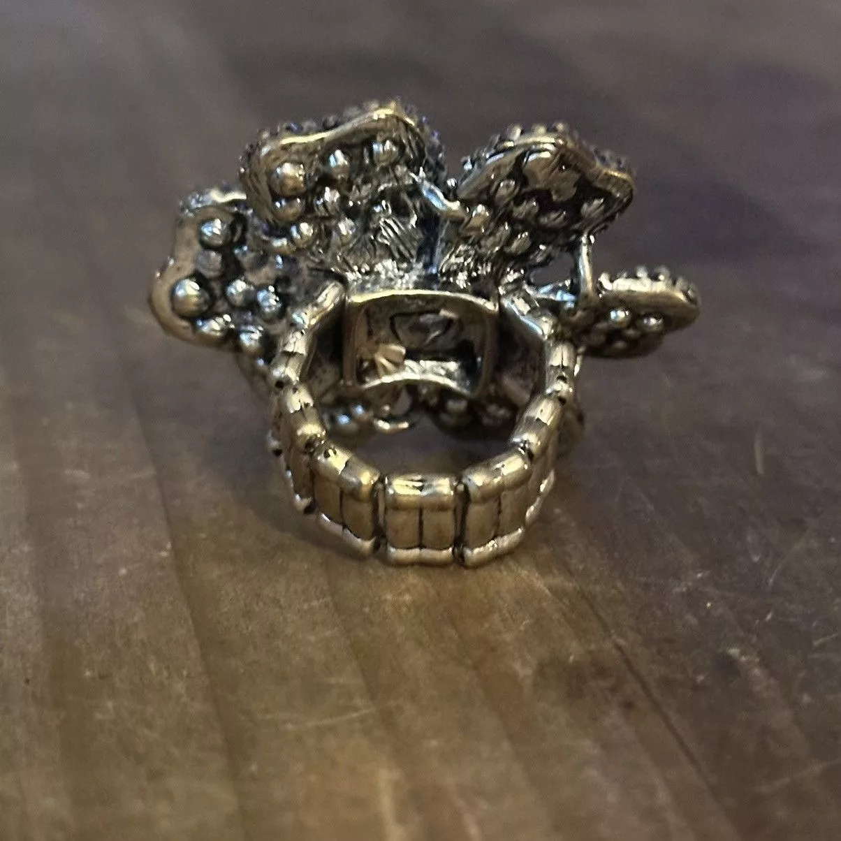 Other Rings Other Large rhinestone flower stretch ring Silver