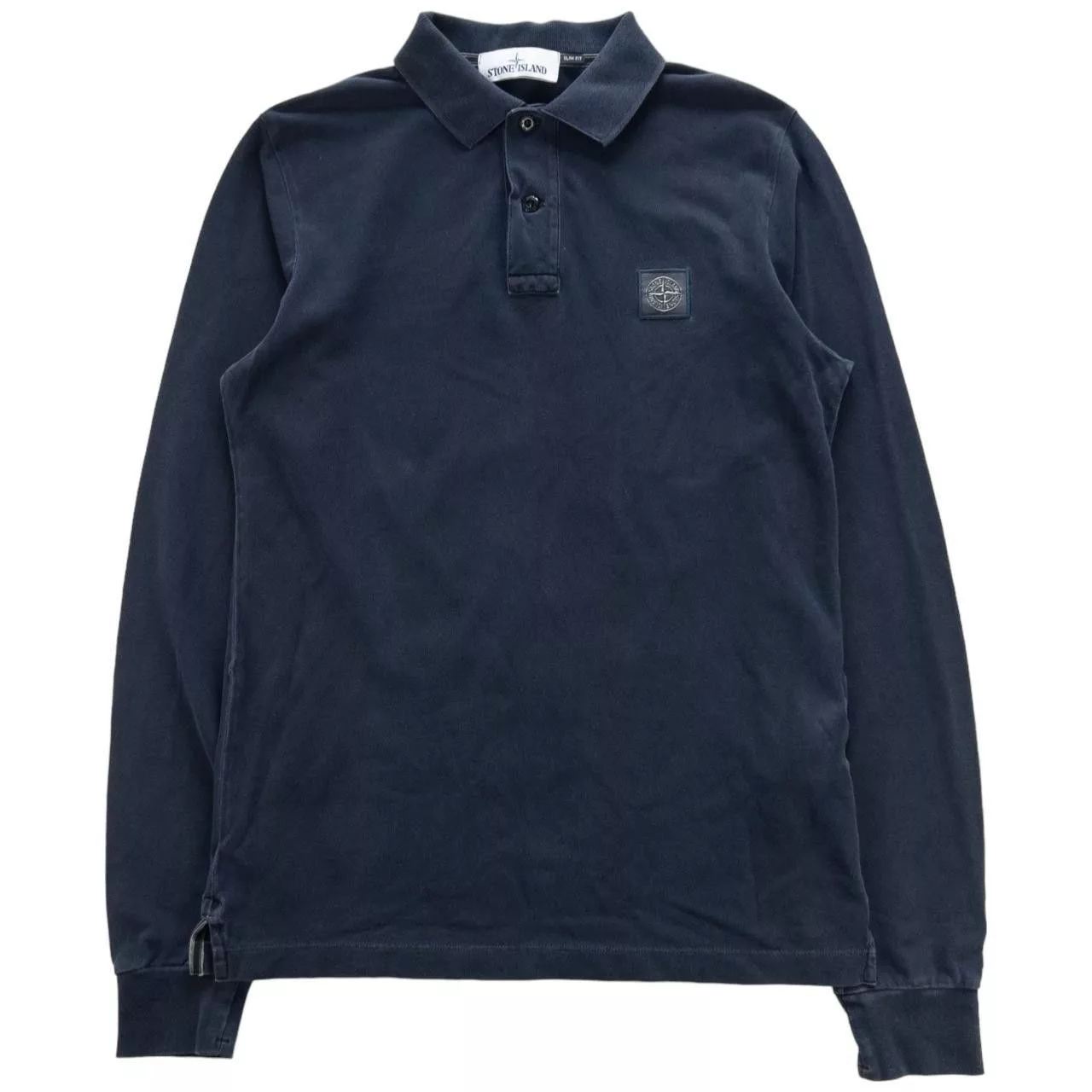 Stone Island Polos Stone Island Long Sleeve Polo Shirt Size S Blue