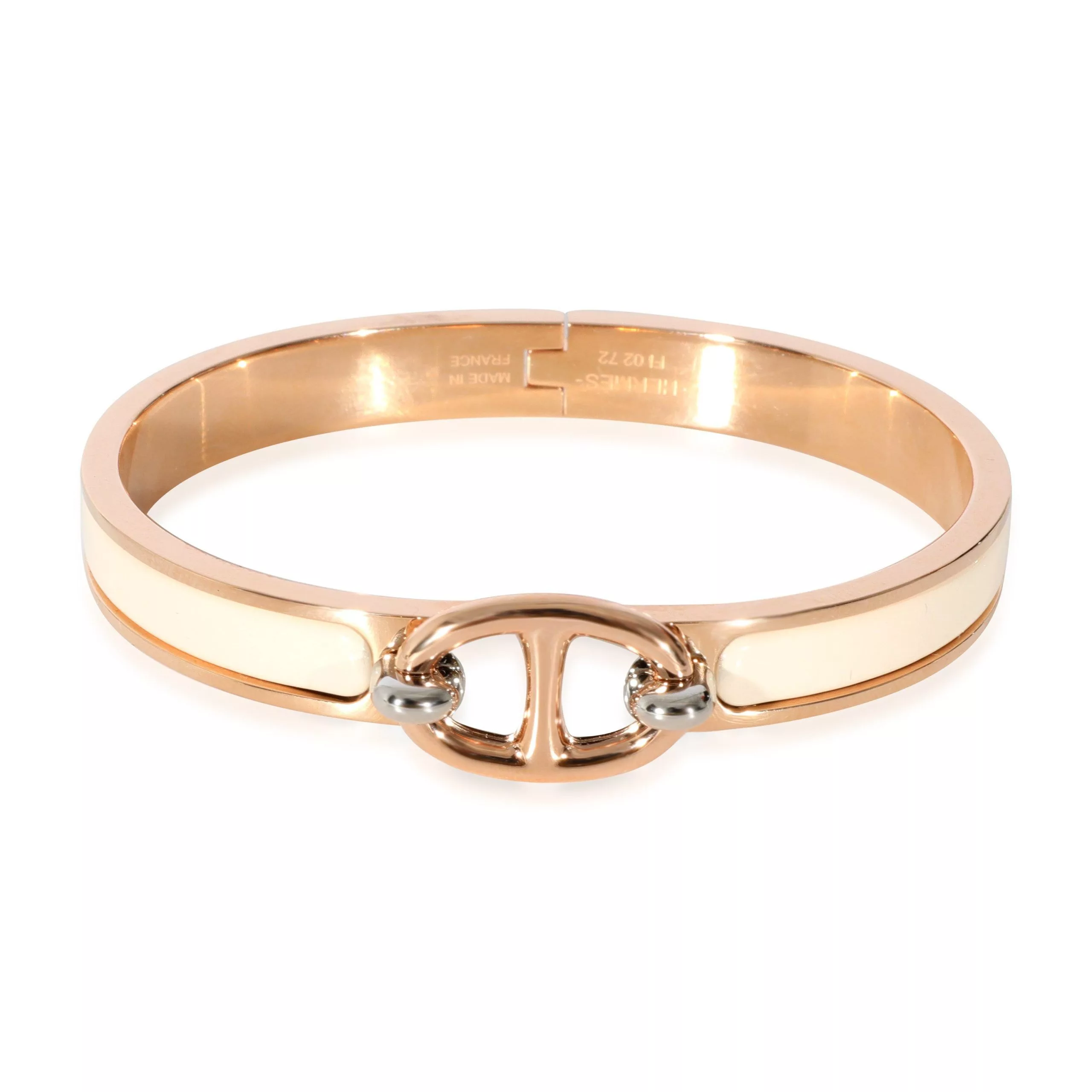 Hermes Rings Hermes Hermès Mini Clic Chaine d’Ancre Bracelet In Creme Yellow