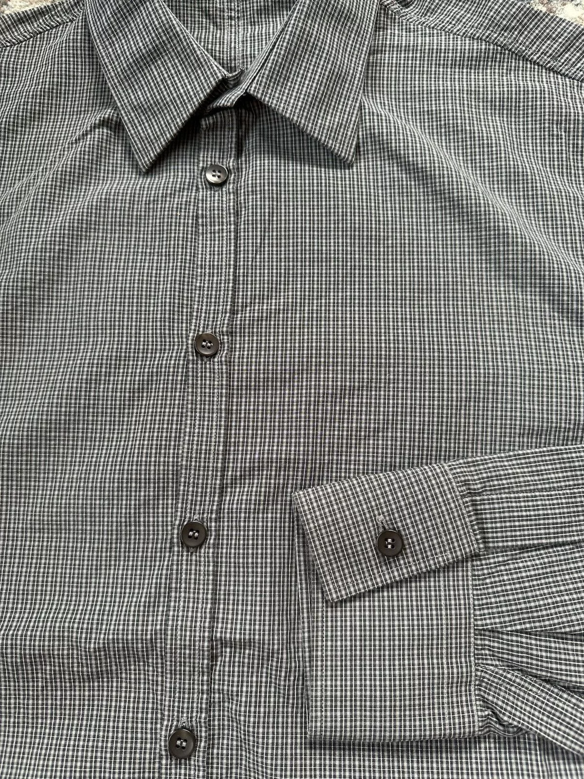 J.Lindeberg Shirts Button Ups J.Lindeberg Grey Checkered Button-Down Long-Sleeve Gray