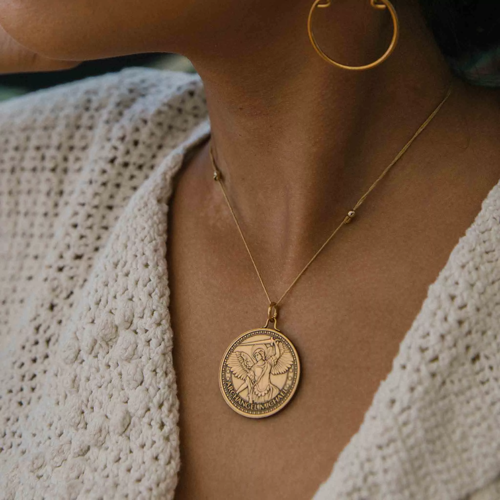 Mother Mary & Archangel Michael Protection Chain Necklace