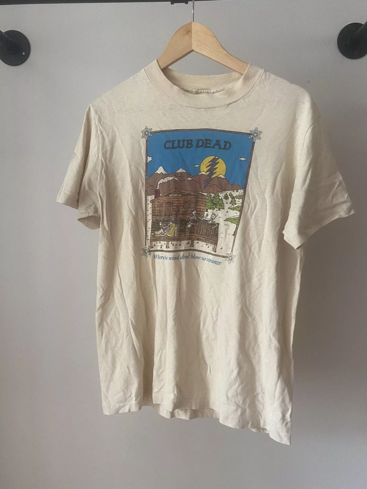 Grateful Dead Short Sleeve T Shirts Grateful Dead × Vintage vintage Grateful dead Club Dead tour tee Beige