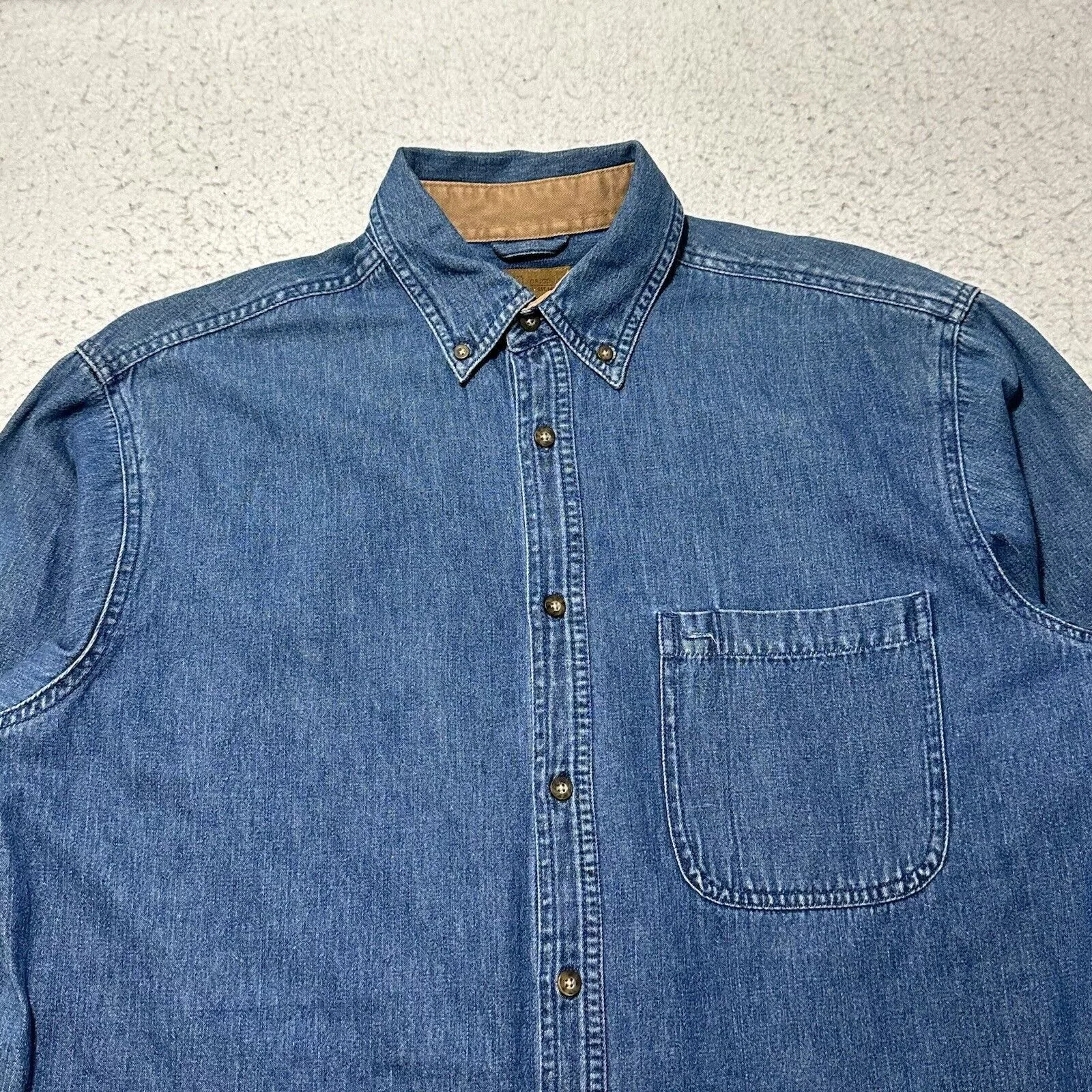 Faded Glory Shirts Button Ups Faded Glory Medium Denim Button Down Pocket Shirt Blue Jean