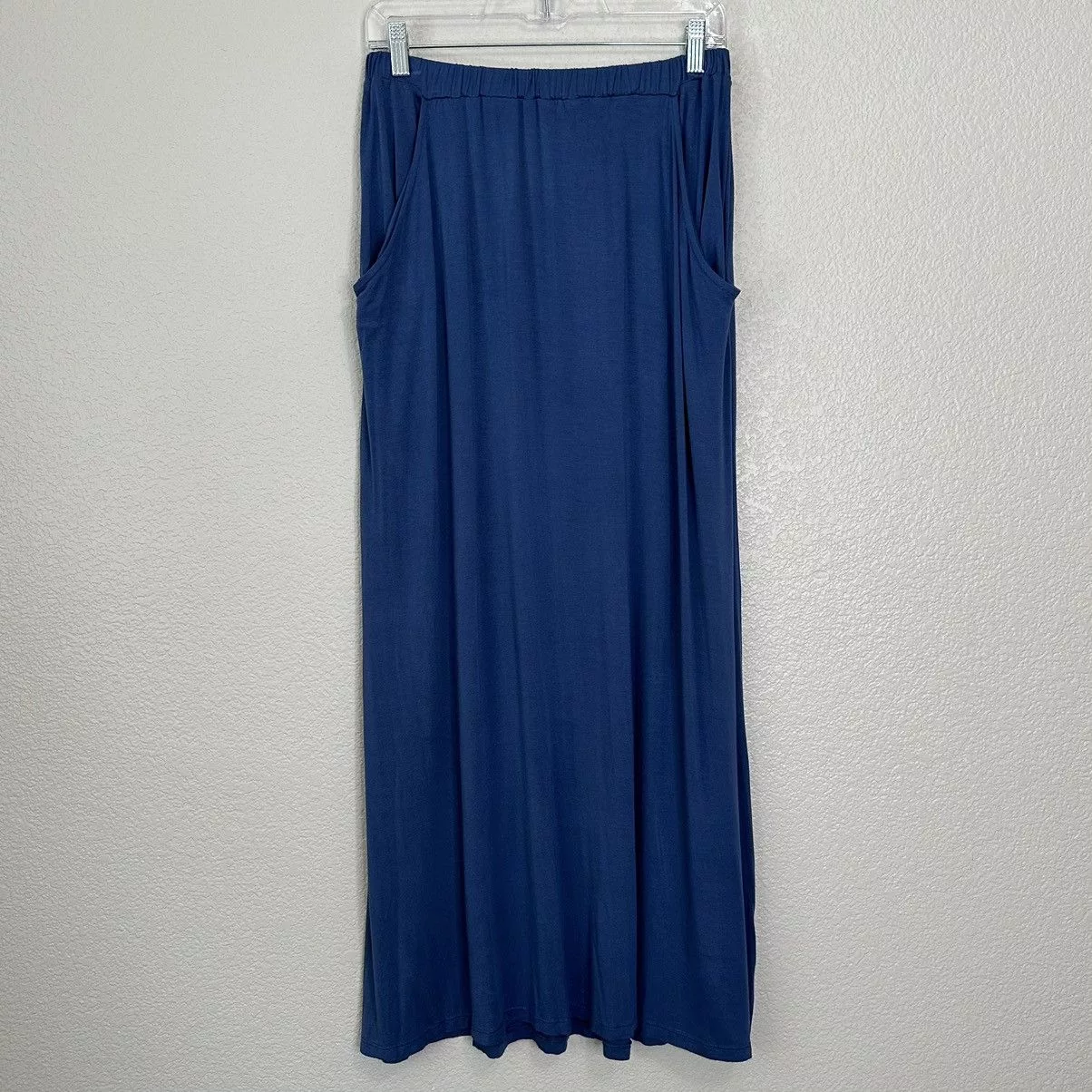 Other Maxi Skirts Other Pleione Blue Soft Jersey Knit Maxi Skirt