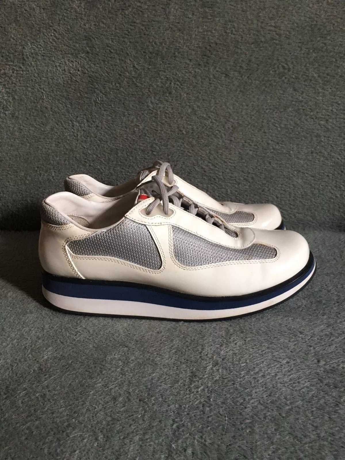 Prada Low Top Sneakers PRADA American Cup Double Sole Patent Leather Sneakers EU 38 Beige Luxury