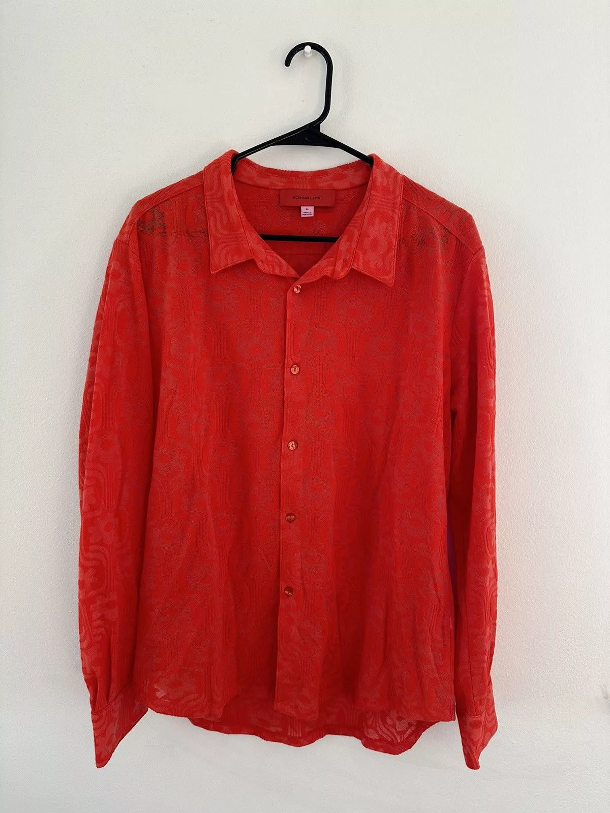 Eckhaus Latta Shirts Button Ups Eckhaus Latta Button Up Red