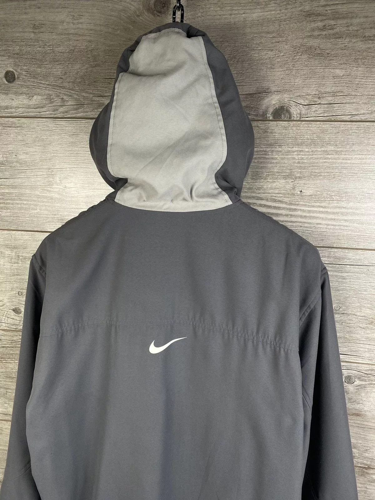 Nike Light Jackets Nike × Vintage Vintage Nike windbreaker with drawstring Y2K Gorpcore style Gray Streetwear