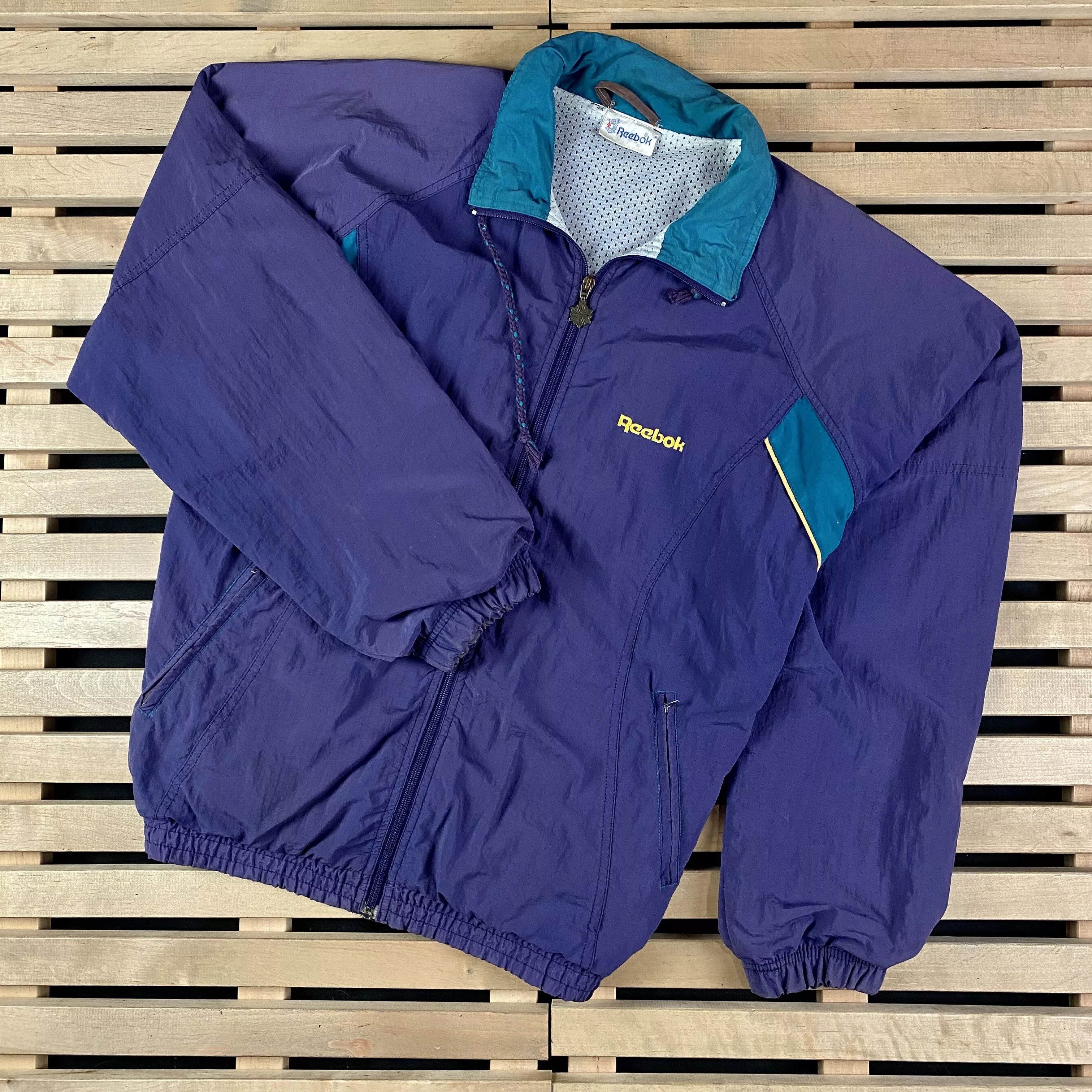 Reebok Bombers Reebok × Vintage Mens Bomber Jacket Reebok Vintage Size 44 Purple Streetwear