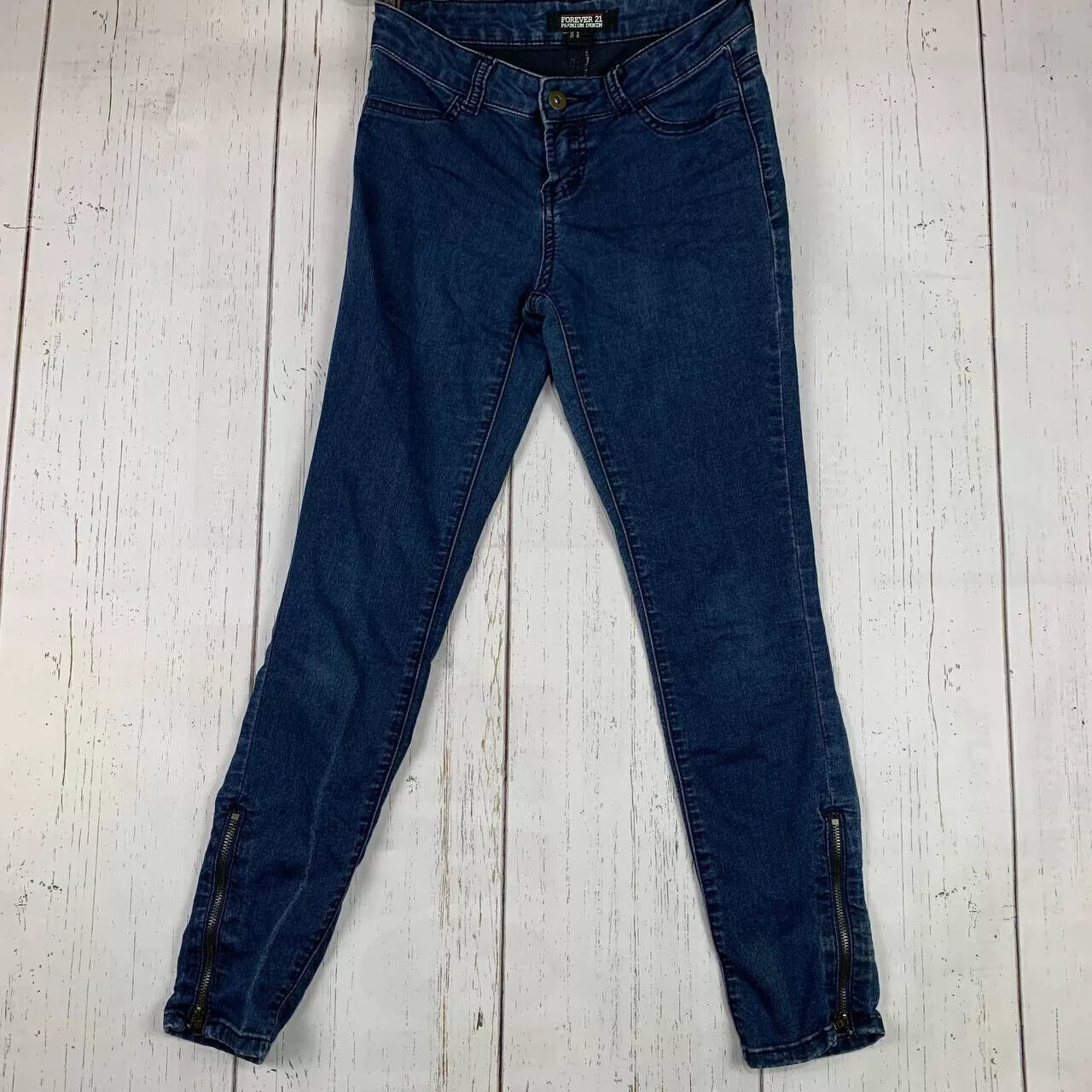 Forever 21 Jeans Forever 21 24x24 Low Rise Junior Skinny Premium Denim Jeans Blue
