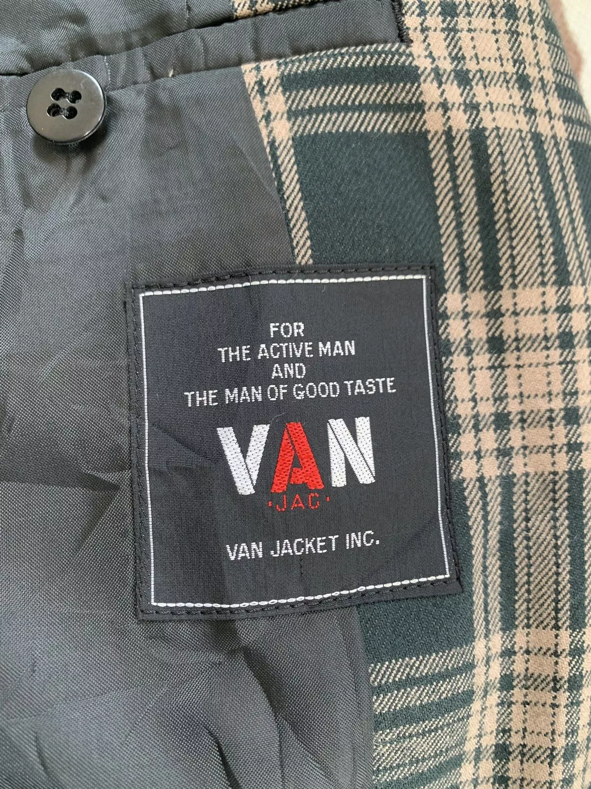 Van Light Jackets Van × Vans Nice Checkered Wool Van Jacket Green
