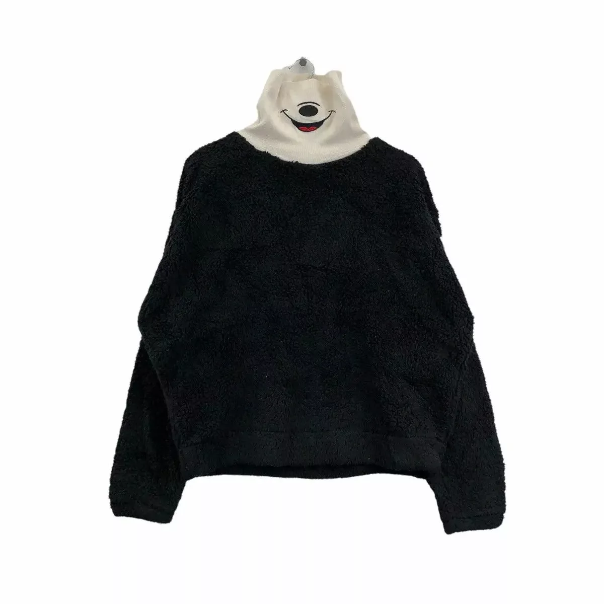 Disney Sweaters Vtg DISNEY MICKEY MOUSE Smiley Face Fleece Jacket Sweater Black