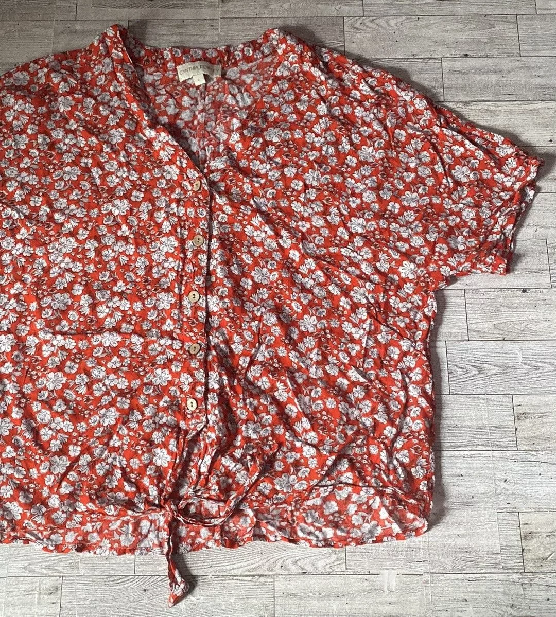Other Blouses Other Cynthia Rowley, Poppy, Floral, Button Down Blouse Red
