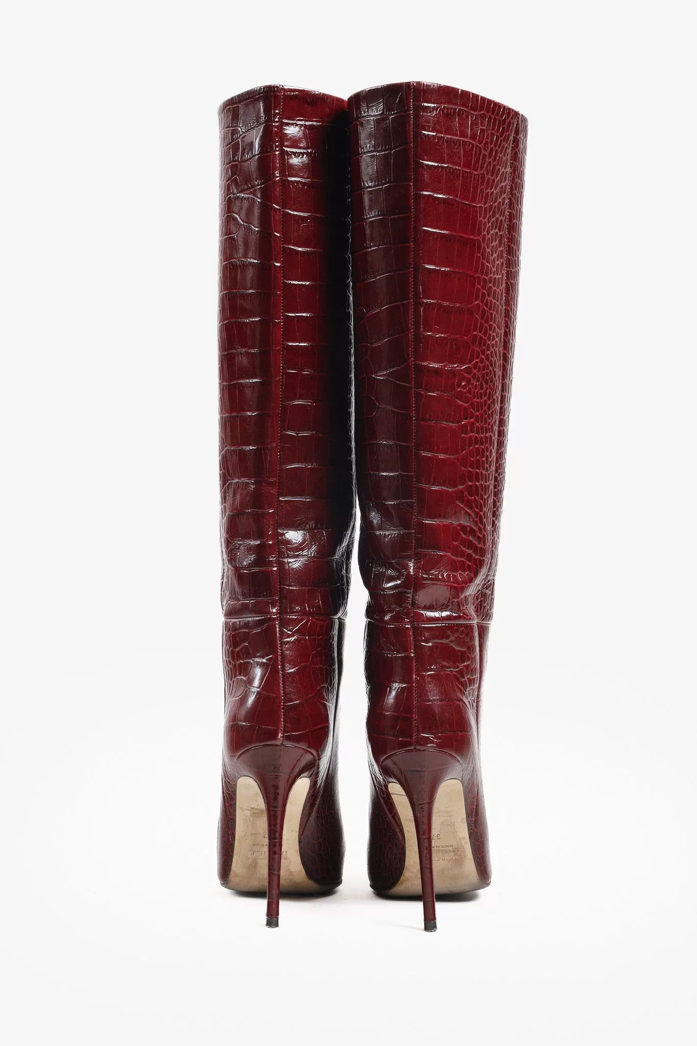 Paris Texas Boots Paris Texas Burgundy Crocodile Embossed Boots Brown