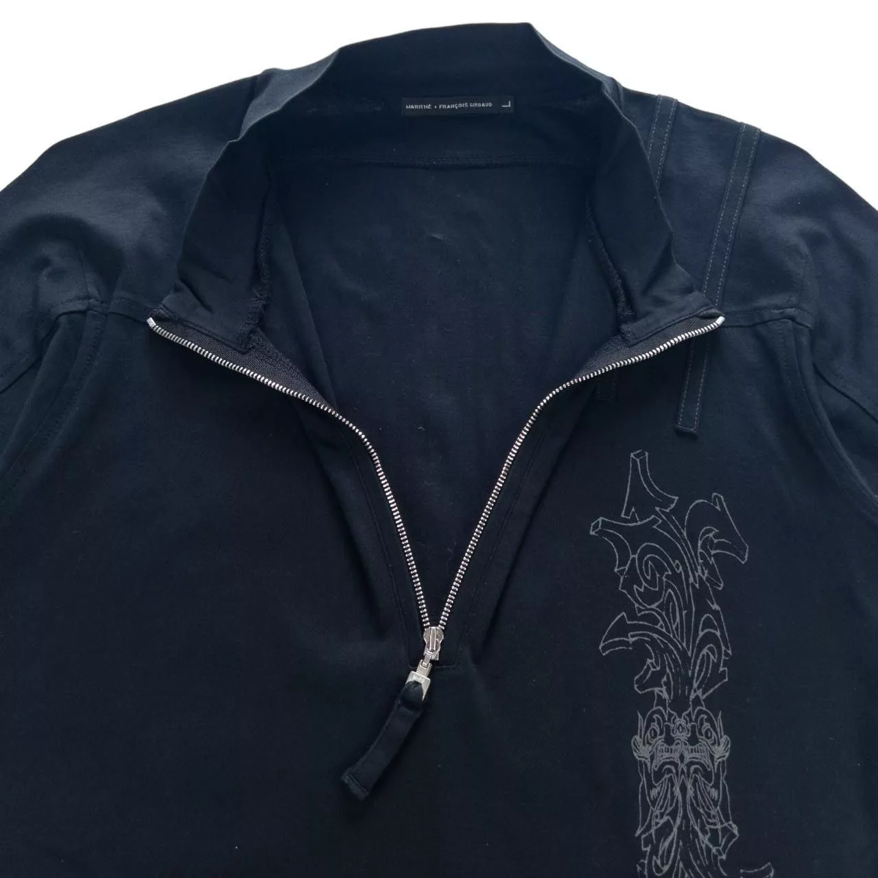 Marithe + Francois Girbaud Polos Vintage Marithe + Francois Girbaud Zip Up T Shirt Size M Black