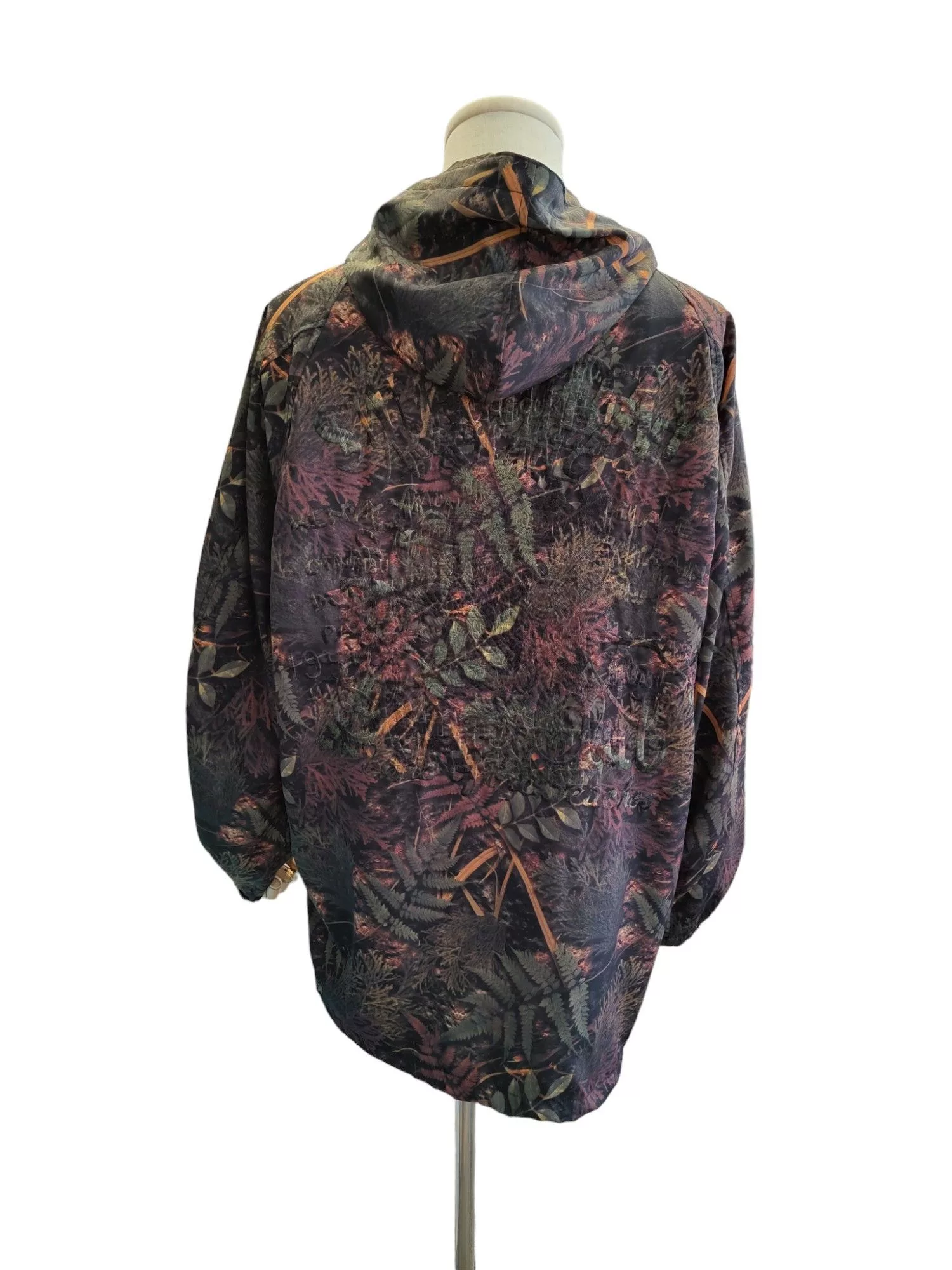 Doublet Light Jackets Doublet Dark Olive Autumn Leaves Print Button Up Zip Up Jacket Green