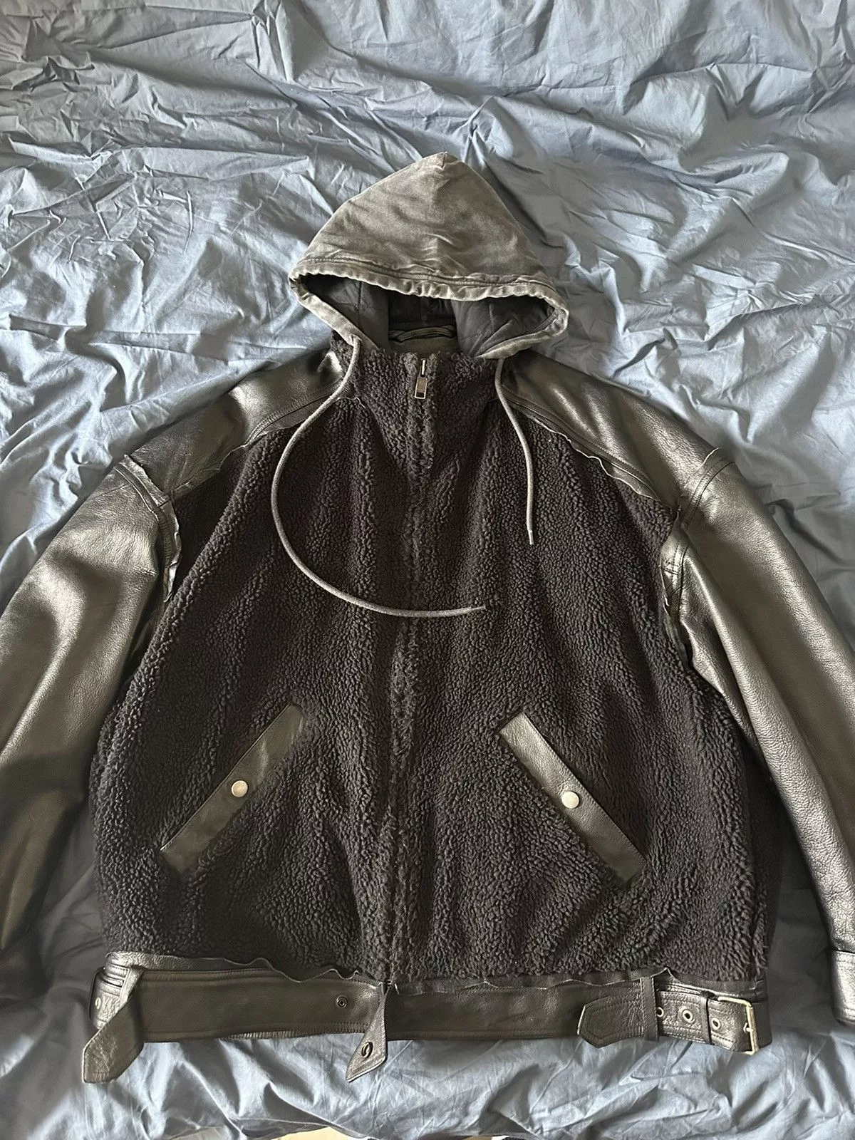 Balenciaga Leather Jackets Balenciaga Leather Jacket College 1917 Hooded XS Black
