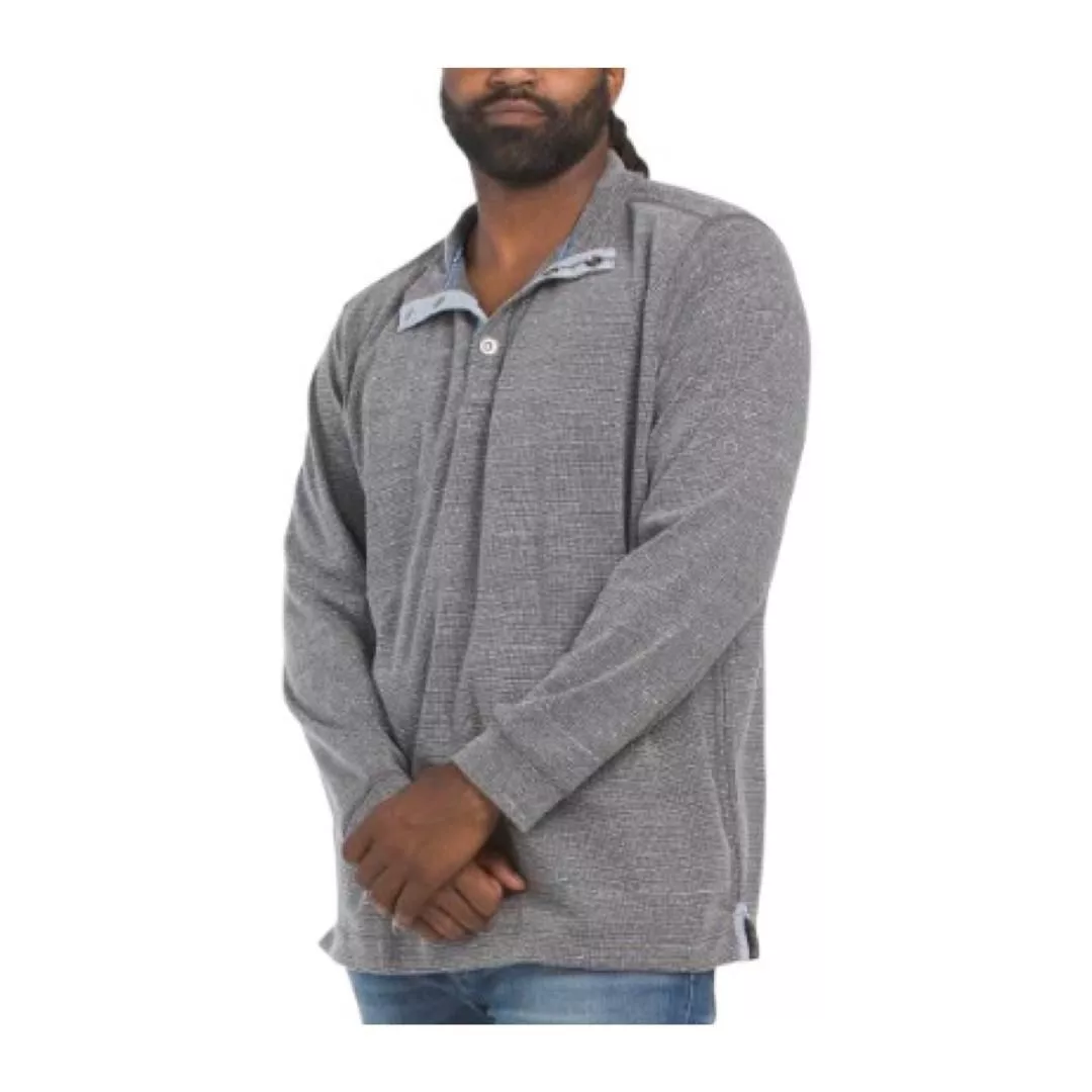 Tommy Bahama Sweaters Knitwear Tommy Bahama Mens Grey Big And Tall Half Snap Mock Neck Swea Multi