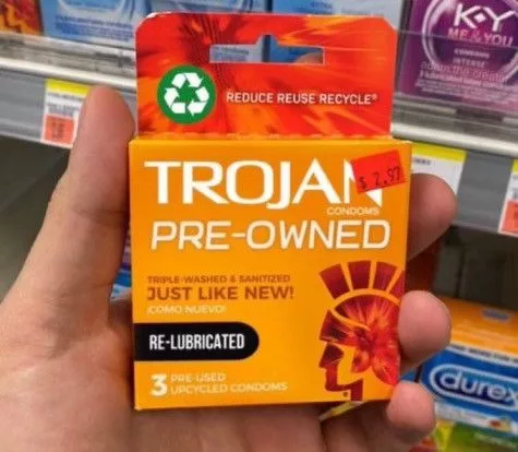 Vintage Denim Vintage Trojan Condom Pack White