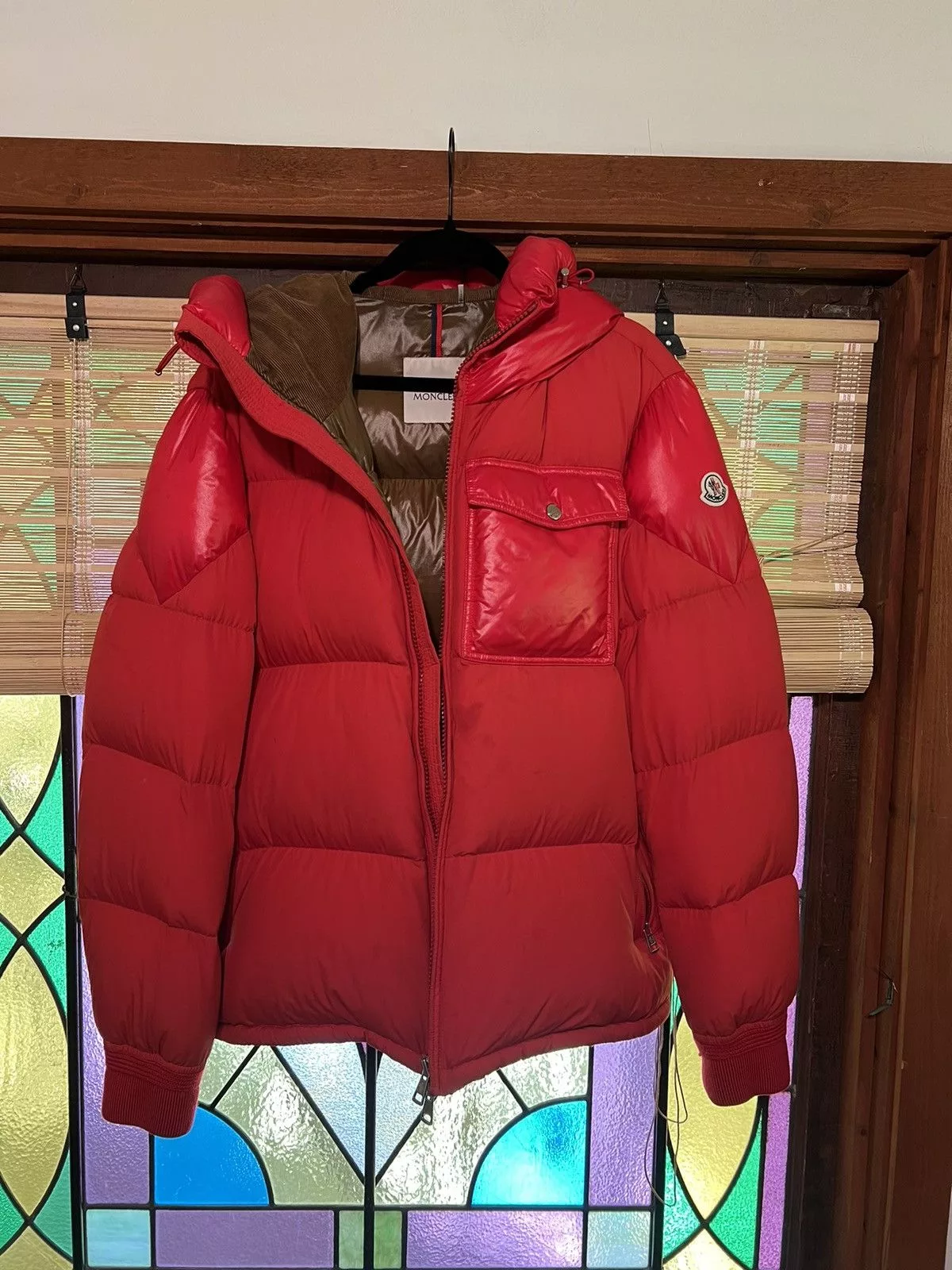 Moncler Light Jackets Moncler red puffer