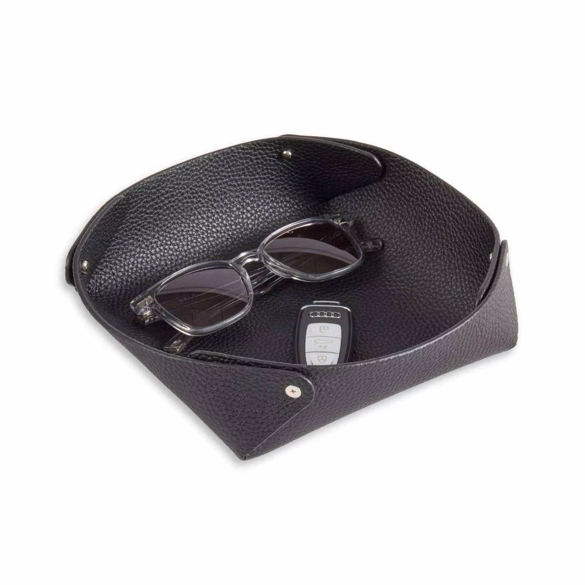 Luxe Leather Valet Tray – Pebbled Finish - Curated Home Decor