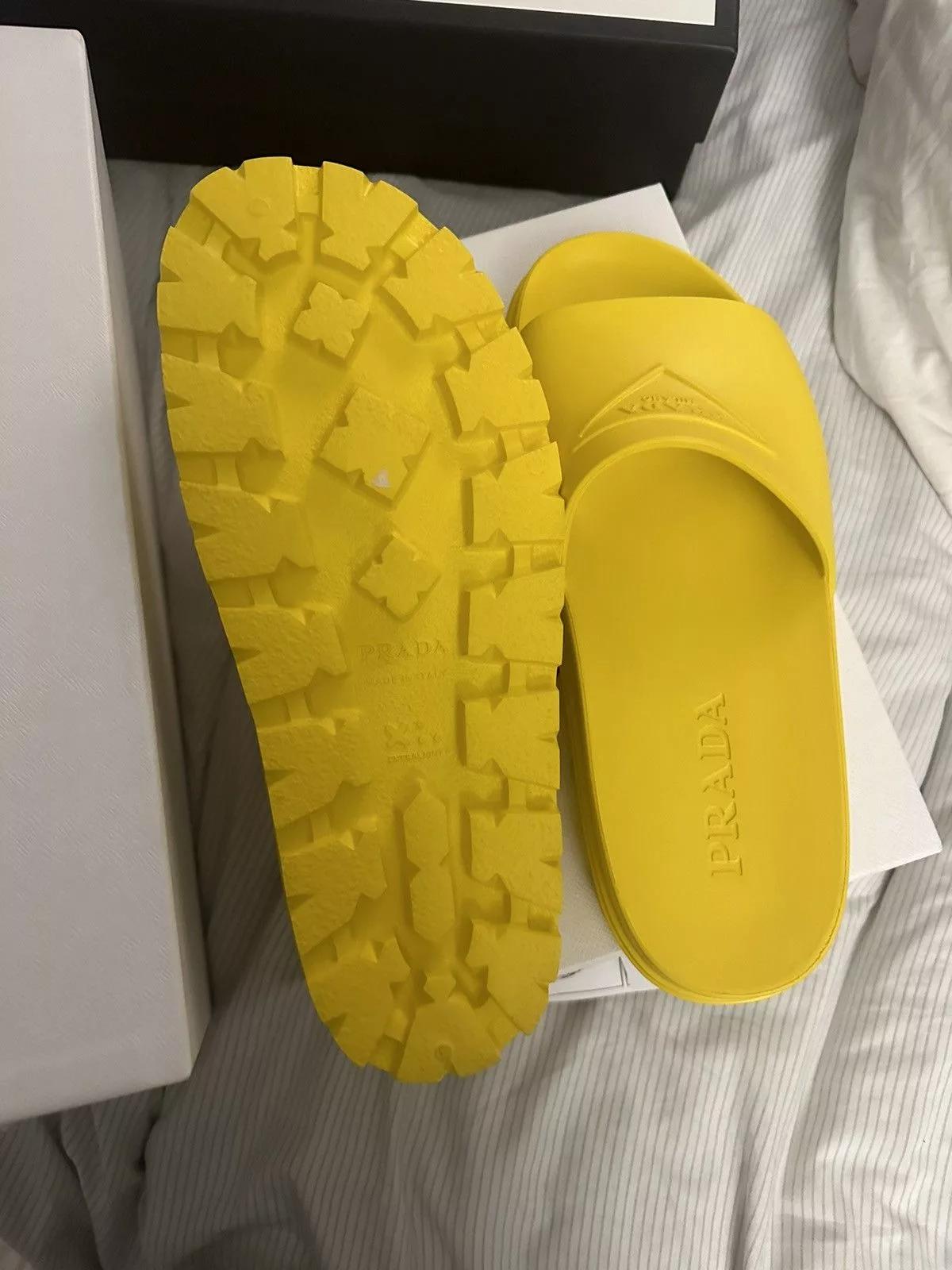 Prada Slip Ons prada slides Yellow