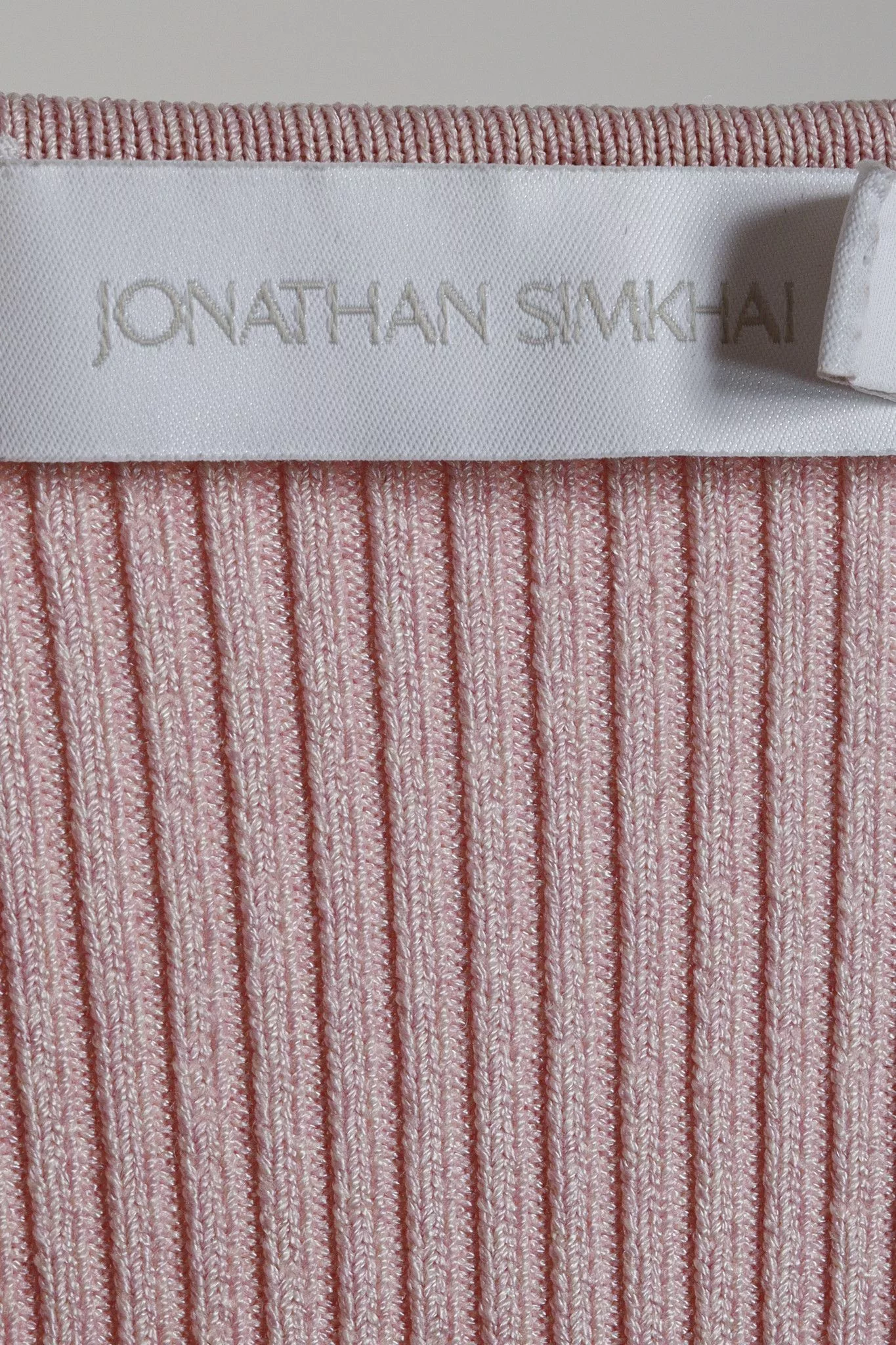 Jonathan Simkhai Blouses Jonathan Simkhai Pink Ribbed Sweetheart Top