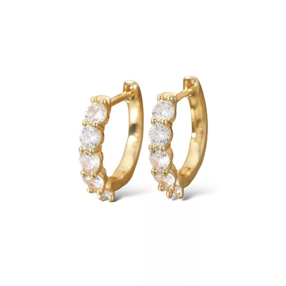 Other Earrings Other CZ Cubic Zirconia Gold Hoop Earrings for Women