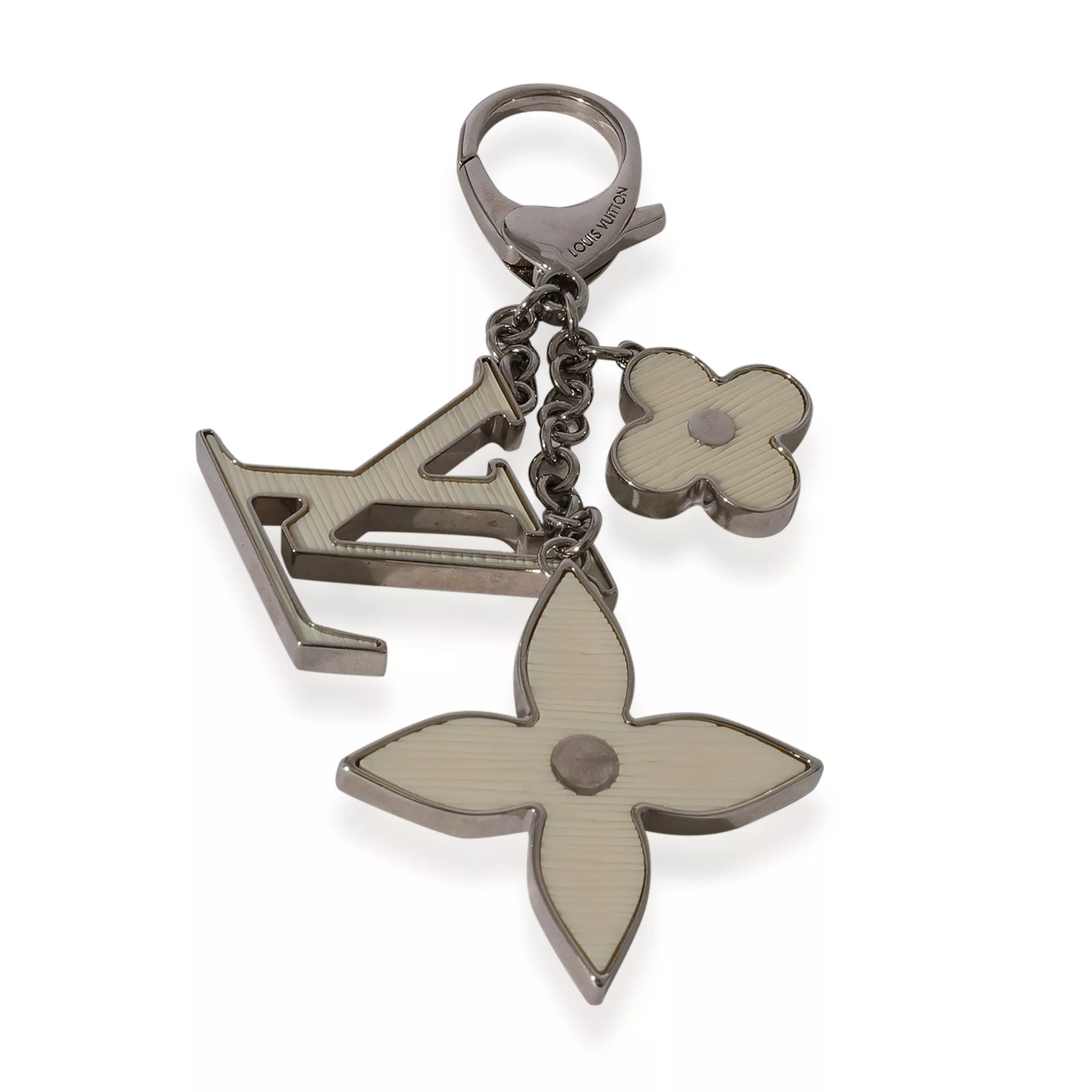 Louis Vuitton Rings Louis Vuitton Silver Tone White Fleur De Epi Bag Charm