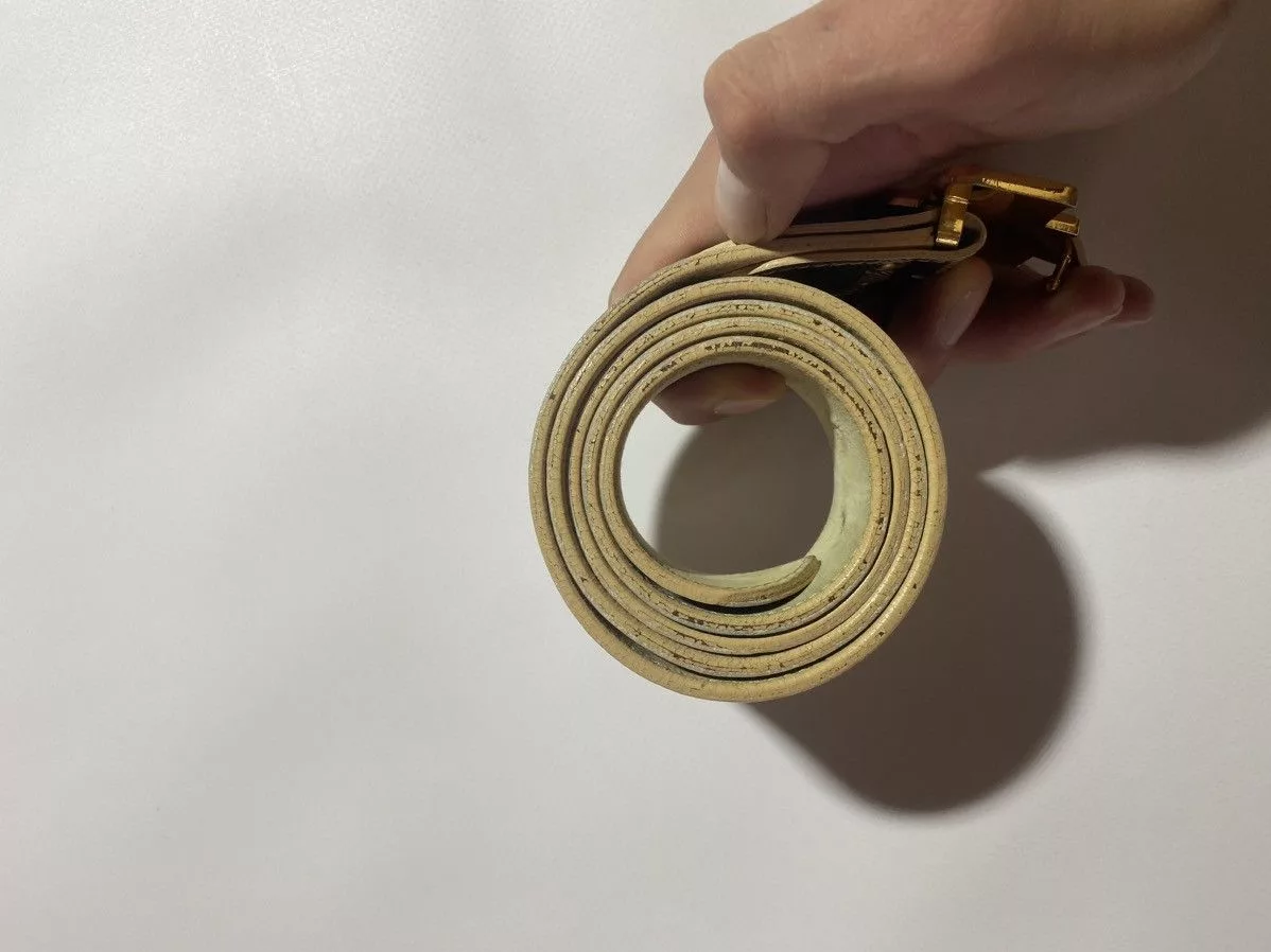 Bape Belts Bape Check Leather Belt Brown