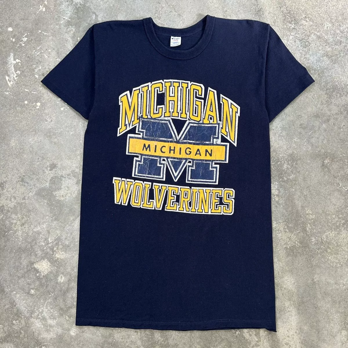 Champion Short Sleeve T Shirts Champion × Vintage 1980s Champion - Michigan Wolverines Blue