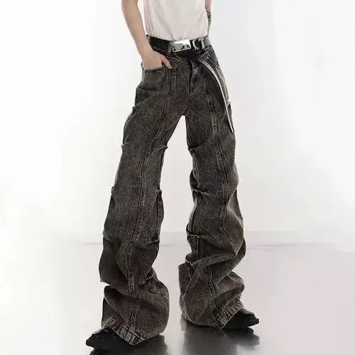 Designer Denim Designer Black washed Distressed jeans Opium style