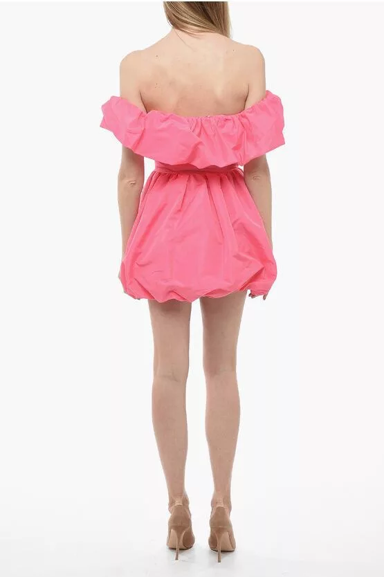 MSGM Mini Dresses MSGM og1mm0724 Off Shoulder Mini Dress in Pink