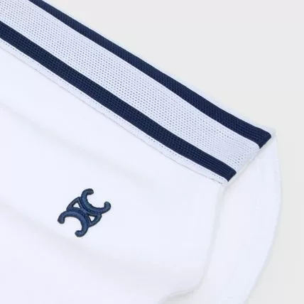 Celine Shorts Celine o1bcso1str0724 Mini Jupe Triomphe Jersey Double White Navy Multi