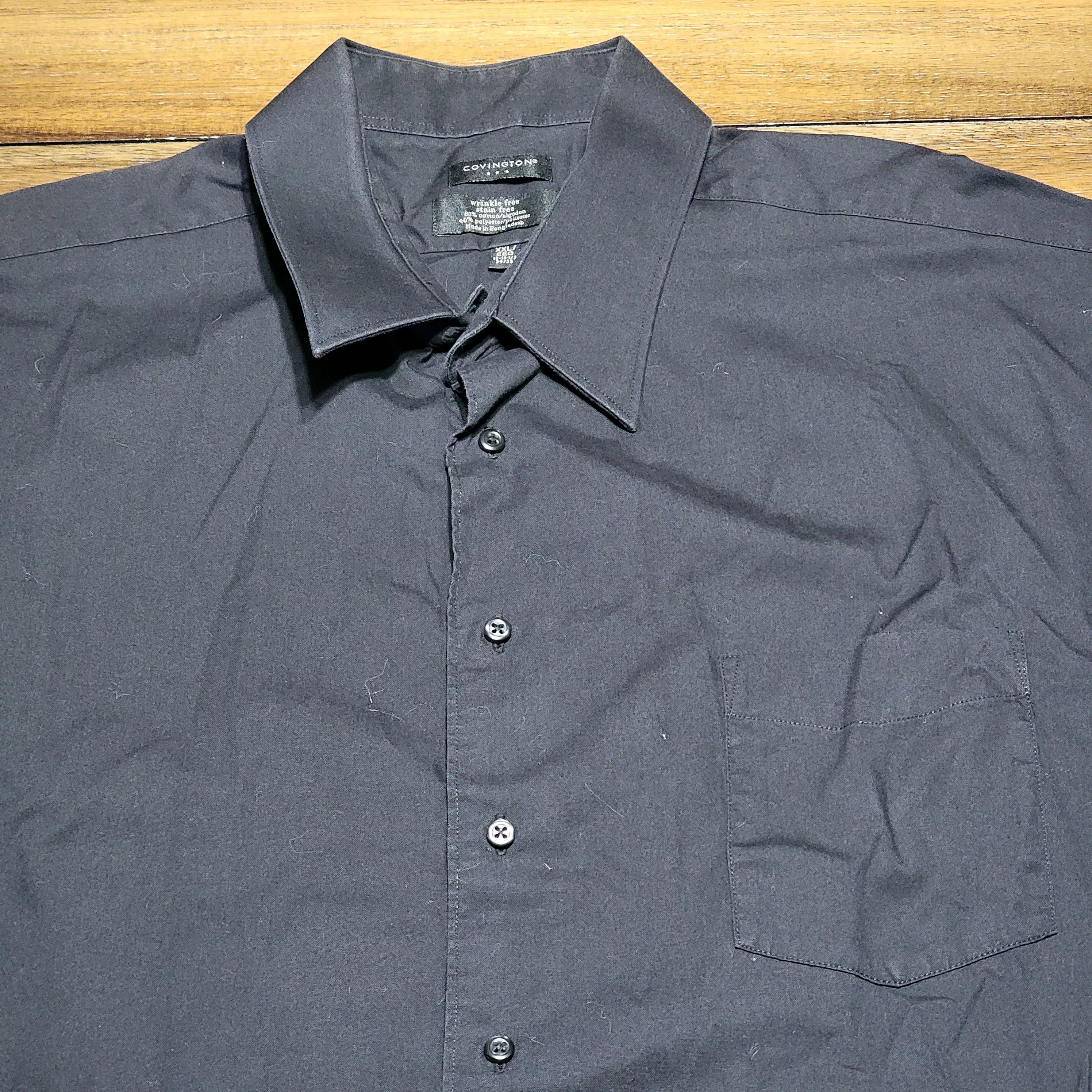 Covington Shirts Button Ups Covington Full Button LS Black - Size XXL