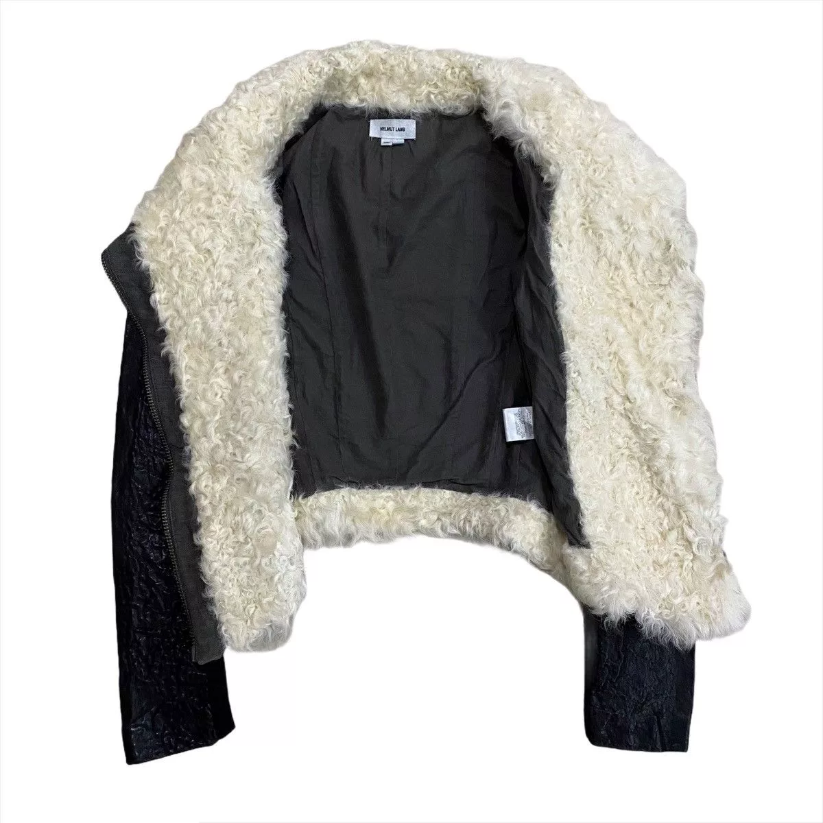 Helmut Lang Leather Jackets Helmut Lang Motorcycle Shearling Jacket Black