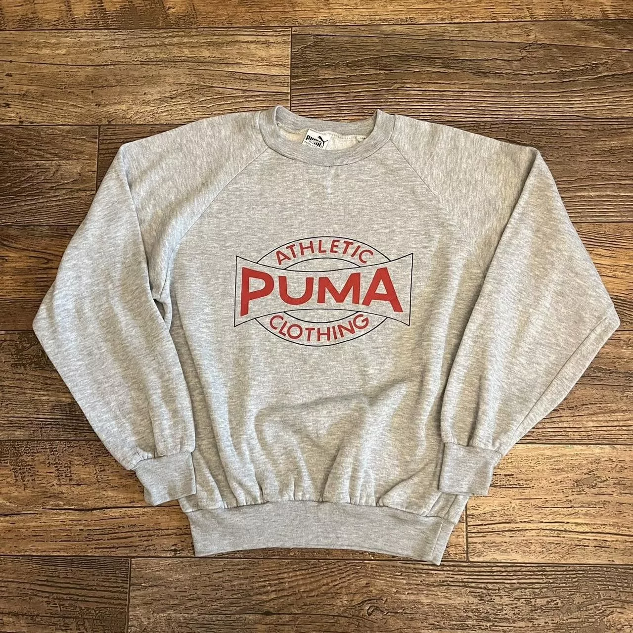 Puma Sweaters Knitwear Vintage 80’s Raglan Puma Sweater Gray
