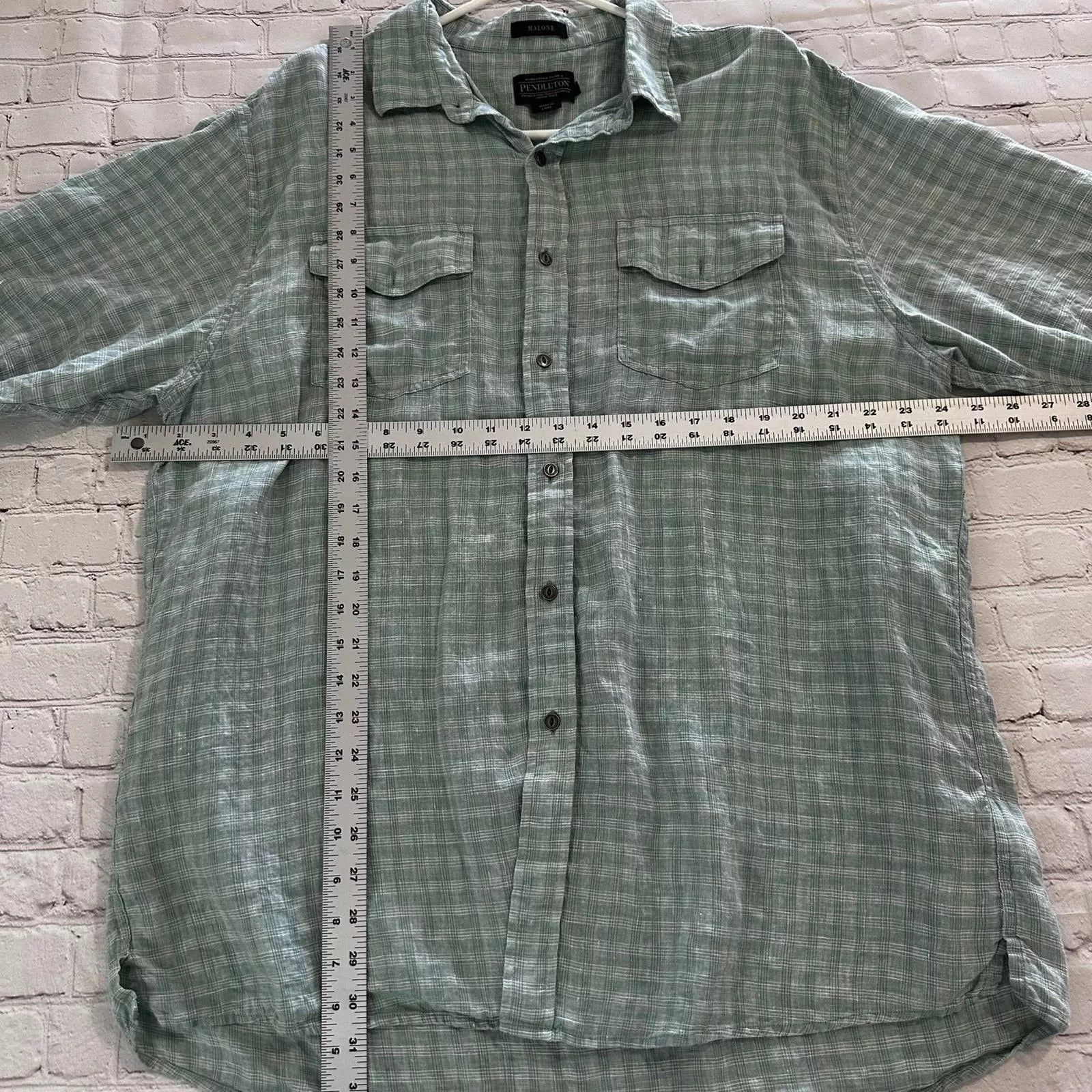 Pendleton Shirts Button Ups Men’s Pendleton, Short Sleeve xlarge Green